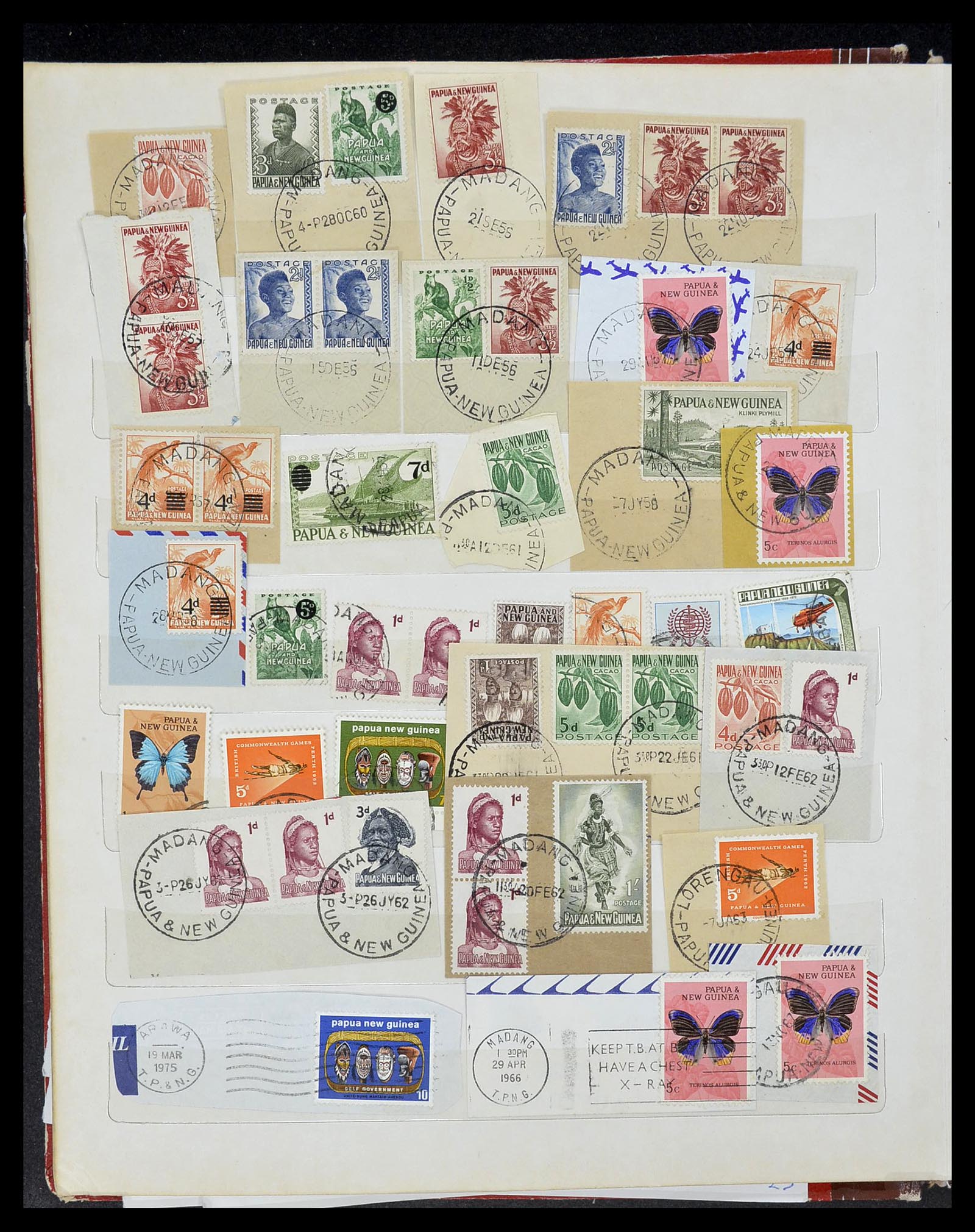 34384 014 - Postzegelverzameling 34384 Papua Nieuw Guinea stempels 1952-1980.