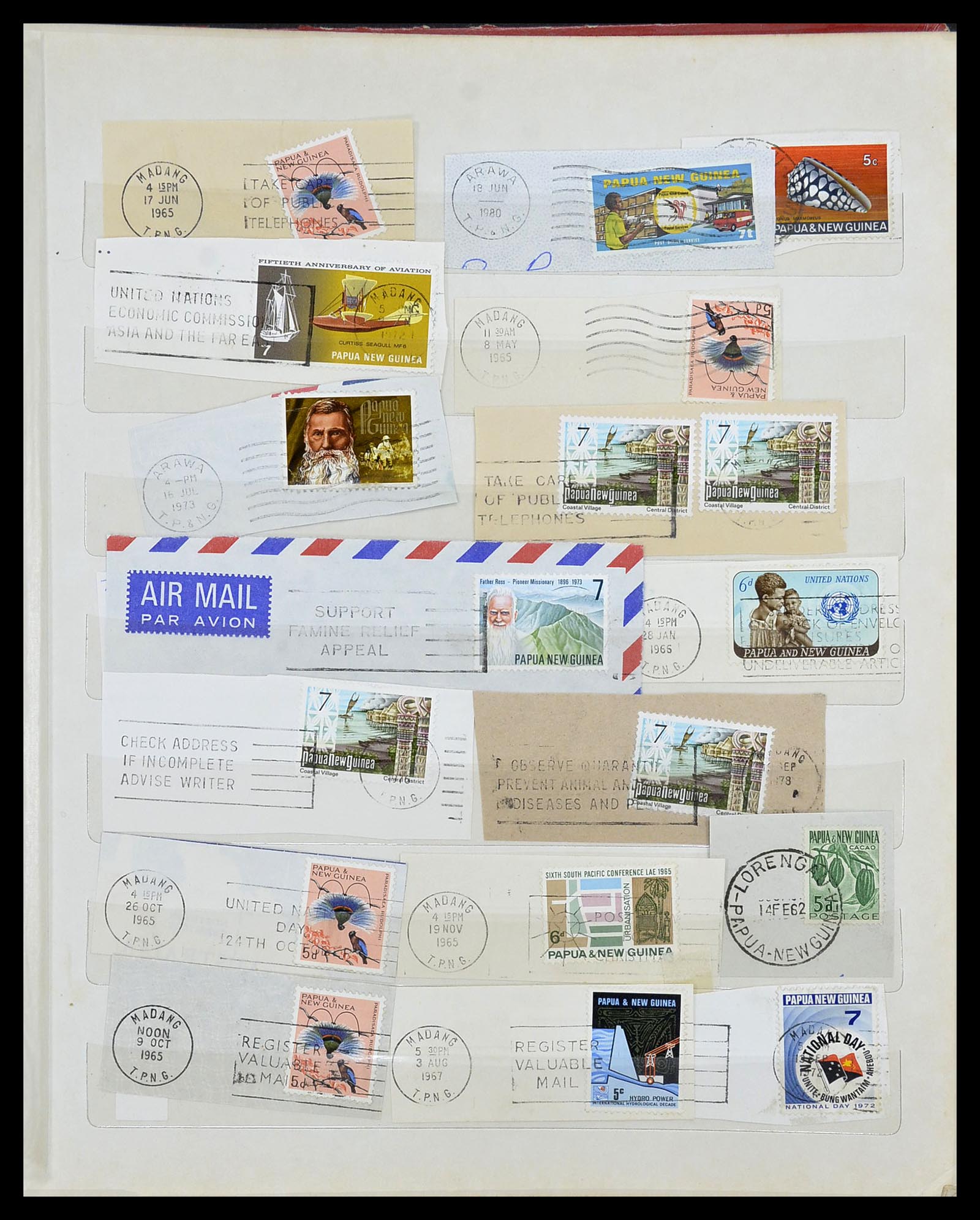34384 015 - Postzegelverzameling 34384 Papua Nieuw Guinea stempels 1952-1980.