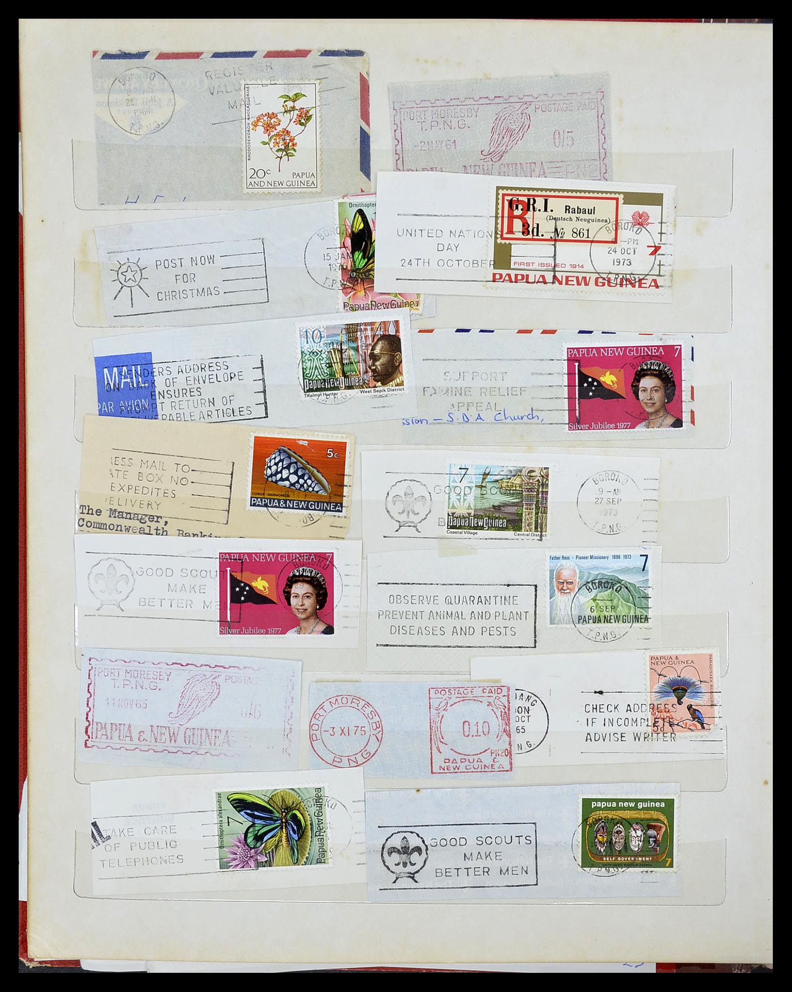 34384 016 - Postzegelverzameling 34384 Papua Nieuw Guinea stempels 1952-1980.