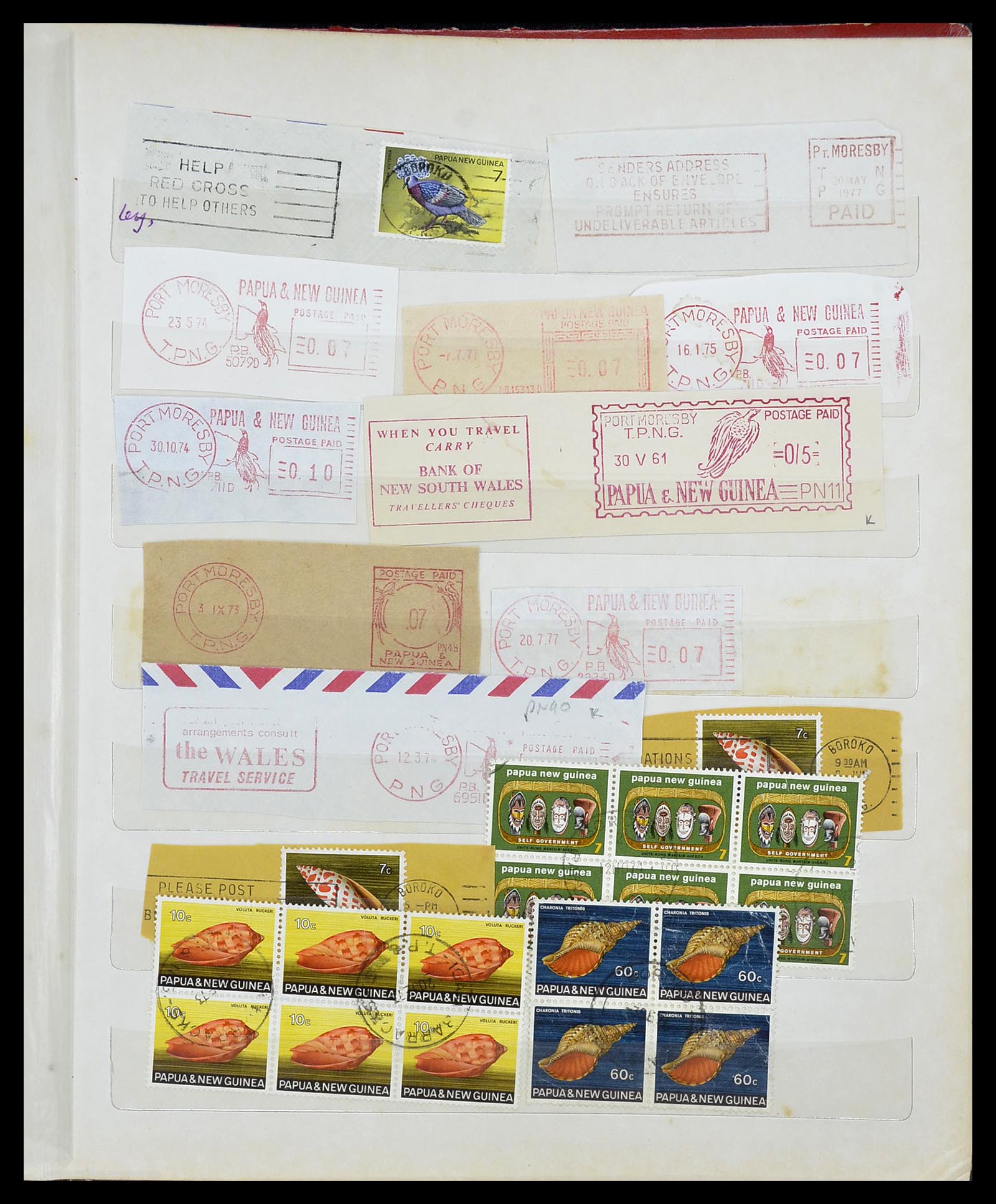 34384 017 - Postzegelverzameling 34384 Papua Nieuw Guinea stempels 1952-1980.