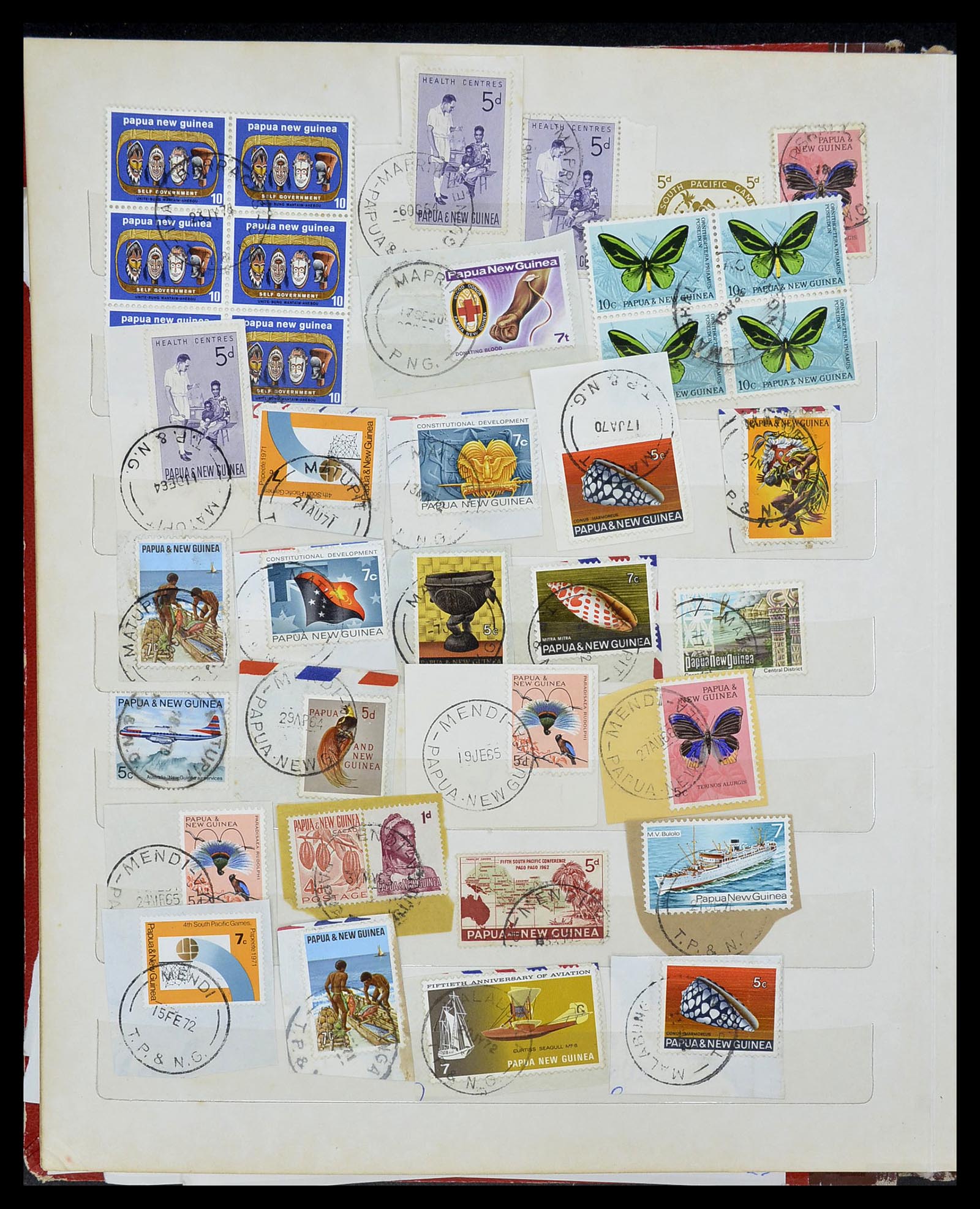 34384 018 - Postzegelverzameling 34384 Papua Nieuw Guinea stempels 1952-1980.