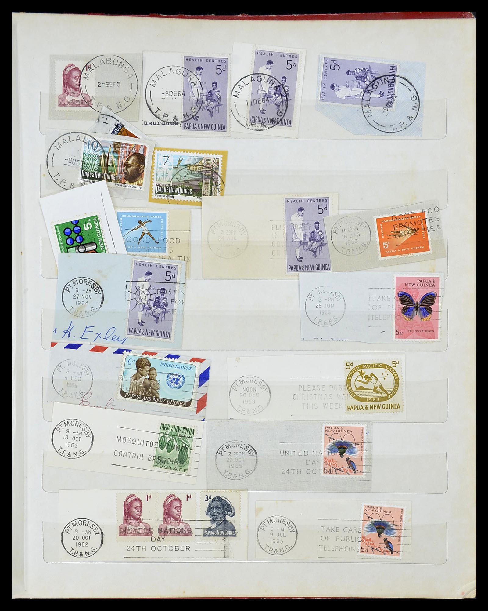 34384 019 - Postzegelverzameling 34384 Papua Nieuw Guinea stempels 1952-1980.