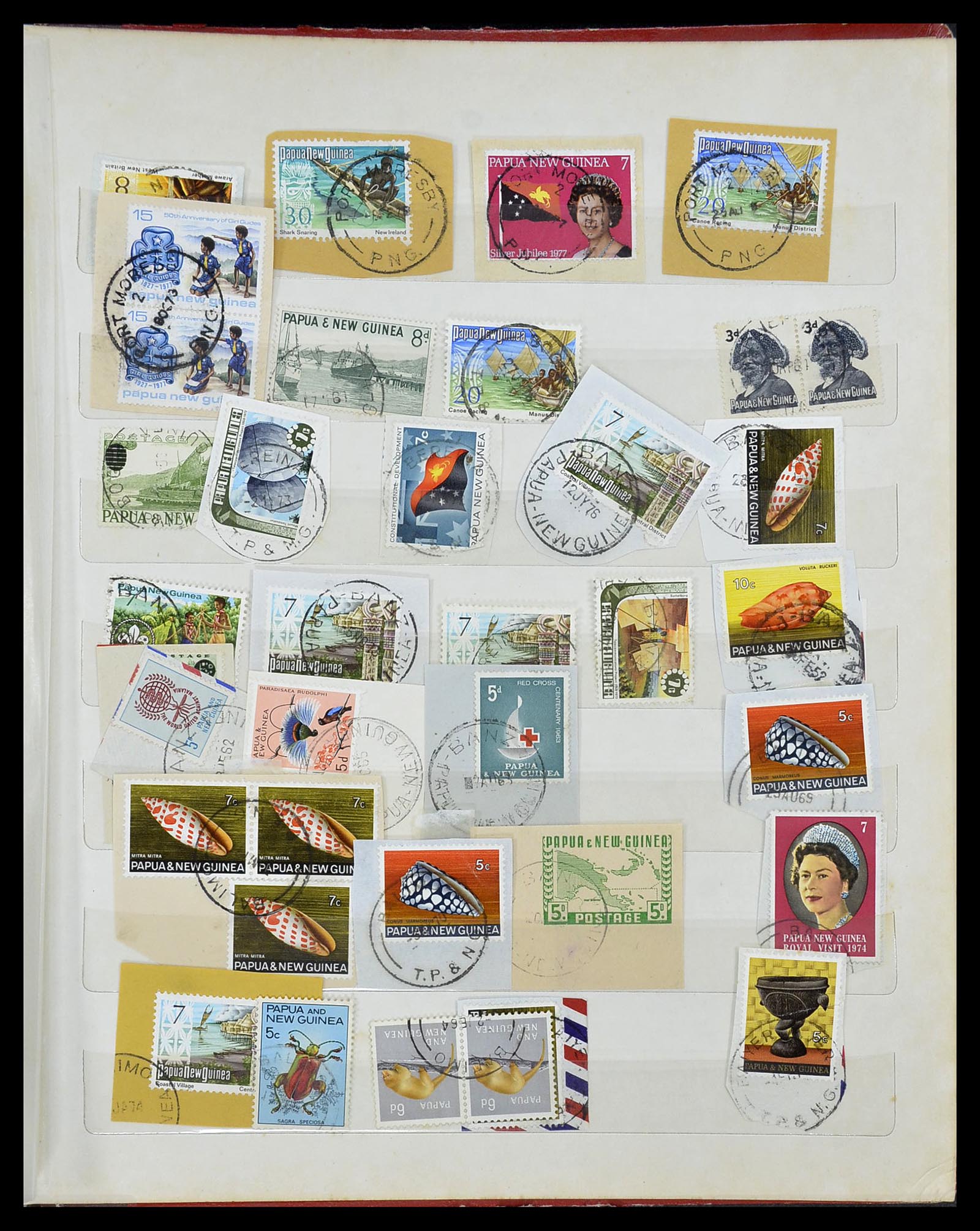 34384 020 - Postzegelverzameling 34384 Papua Nieuw Guinea stempels 1952-1980.