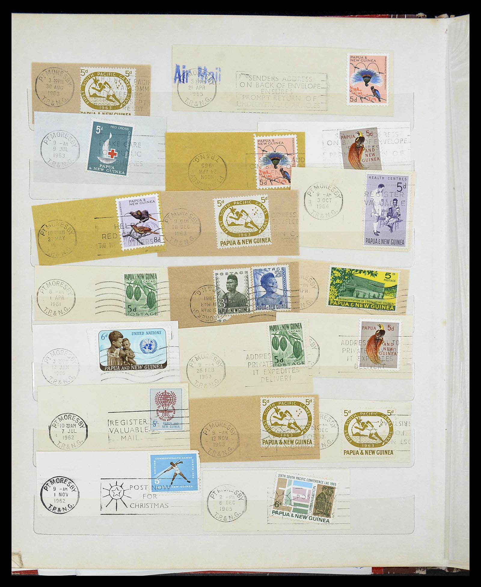 34384 021 - Postzegelverzameling 34384 Papua Nieuw Guinea stempels 1952-1980.