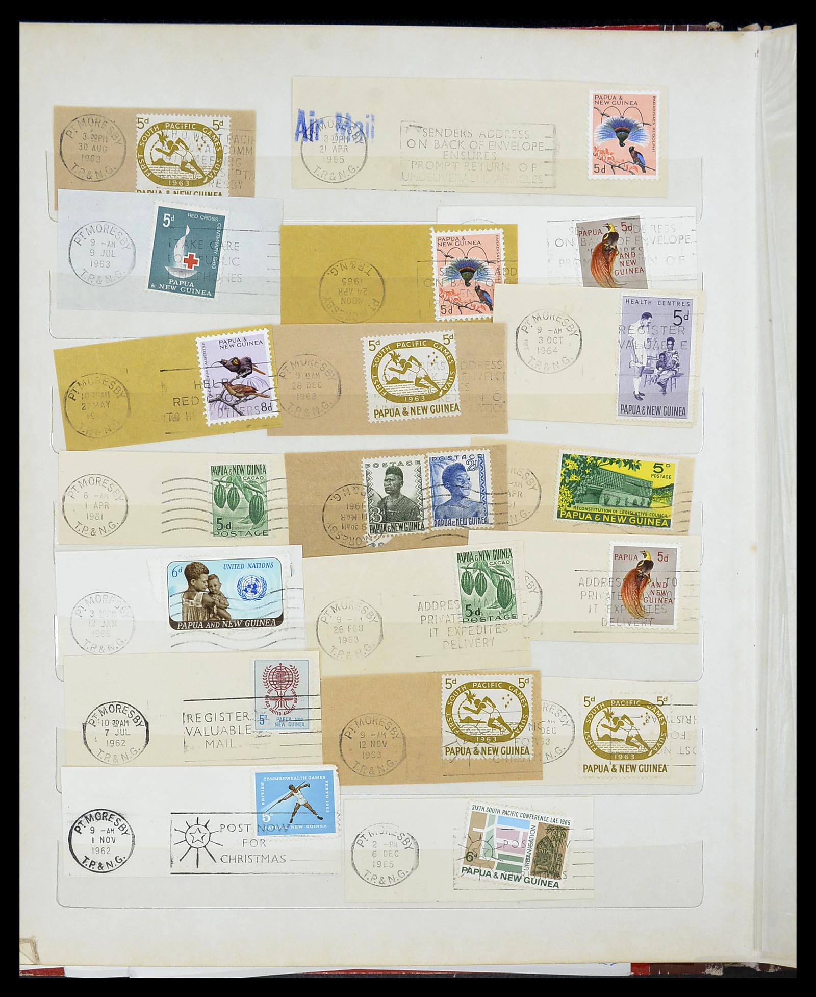 34384 021 - Stamp collection 34384 Papua New Guinea cancels 1952-1980.