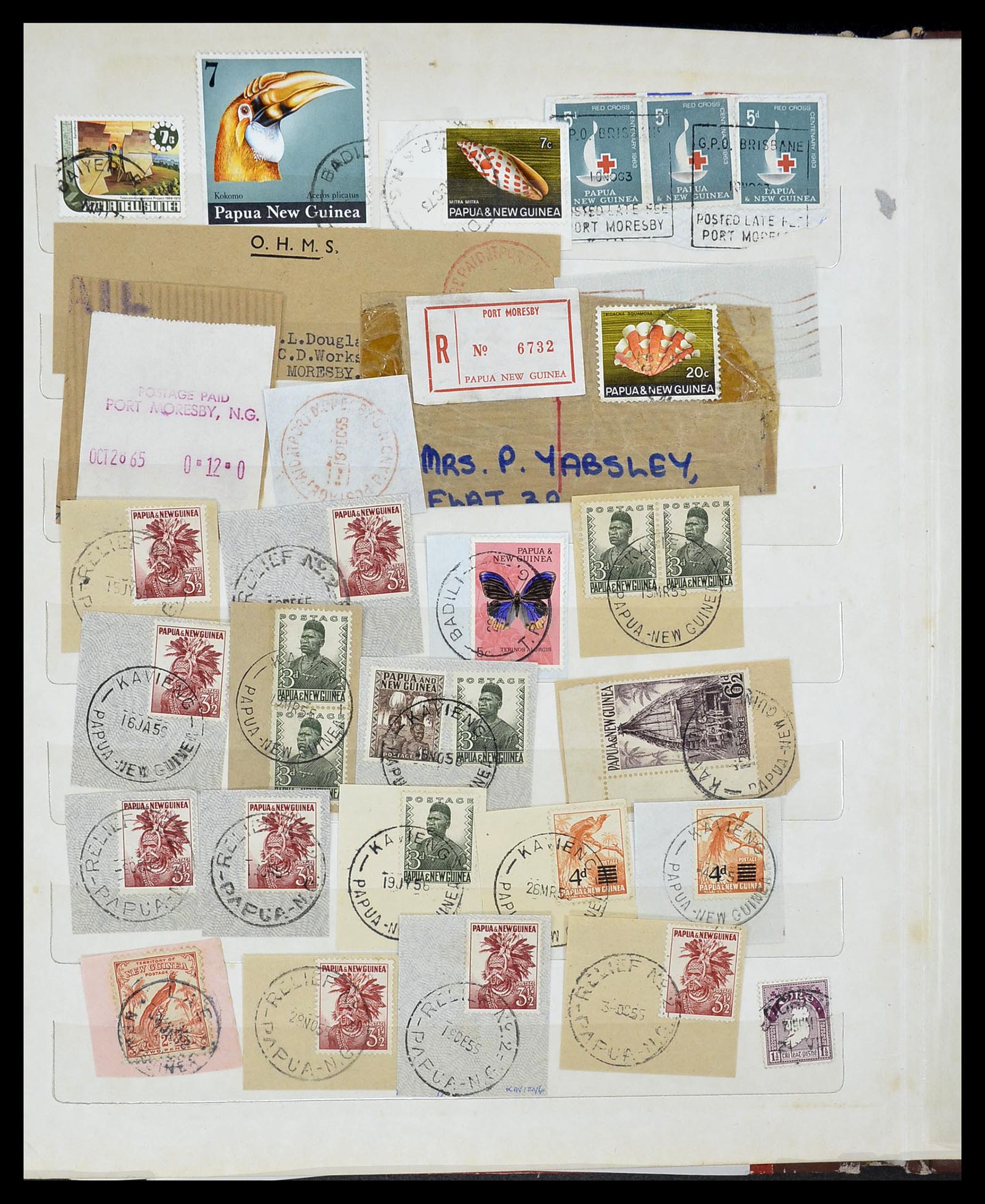 34384 022 - Postzegelverzameling 34384 Papua Nieuw Guinea stempels 1952-1980.