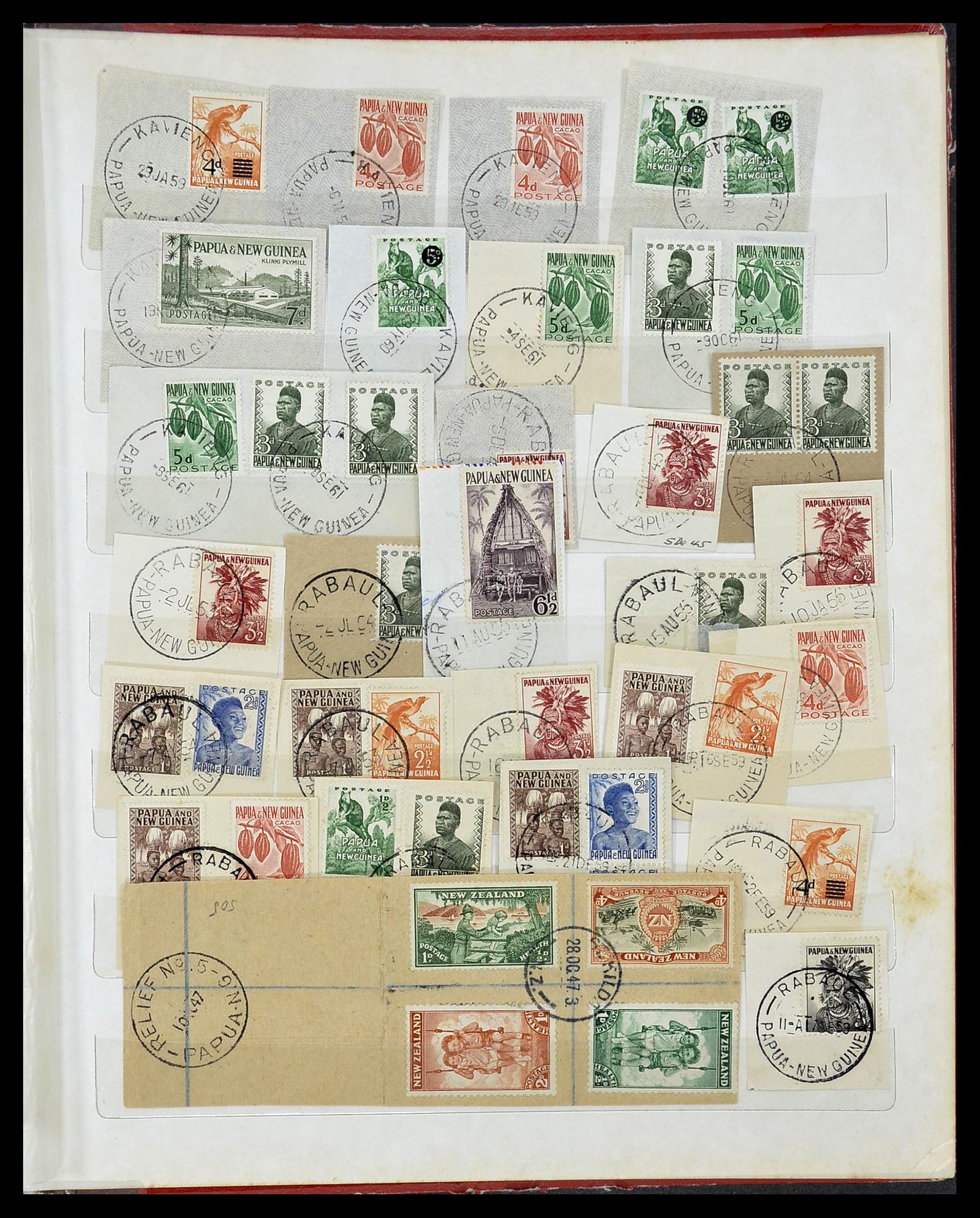 34384 023 - Postzegelverzameling 34384 Papua Nieuw Guinea stempels 1952-1980.