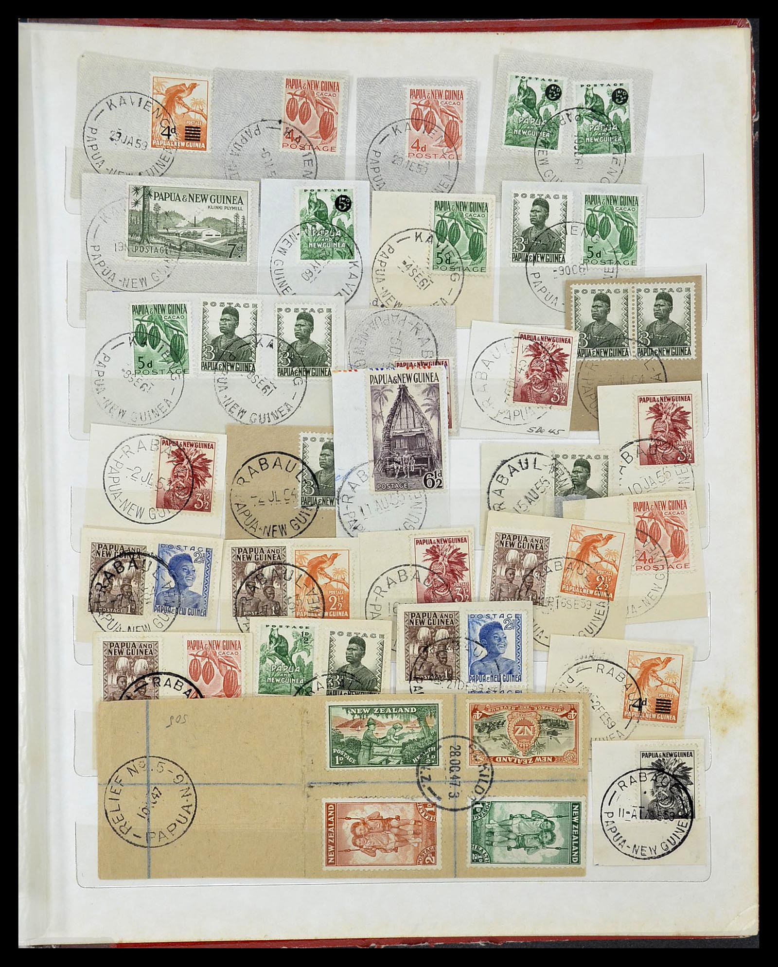 34384 023 - Stamp collection 34384 Papua New Guinea cancels 1952-1980.