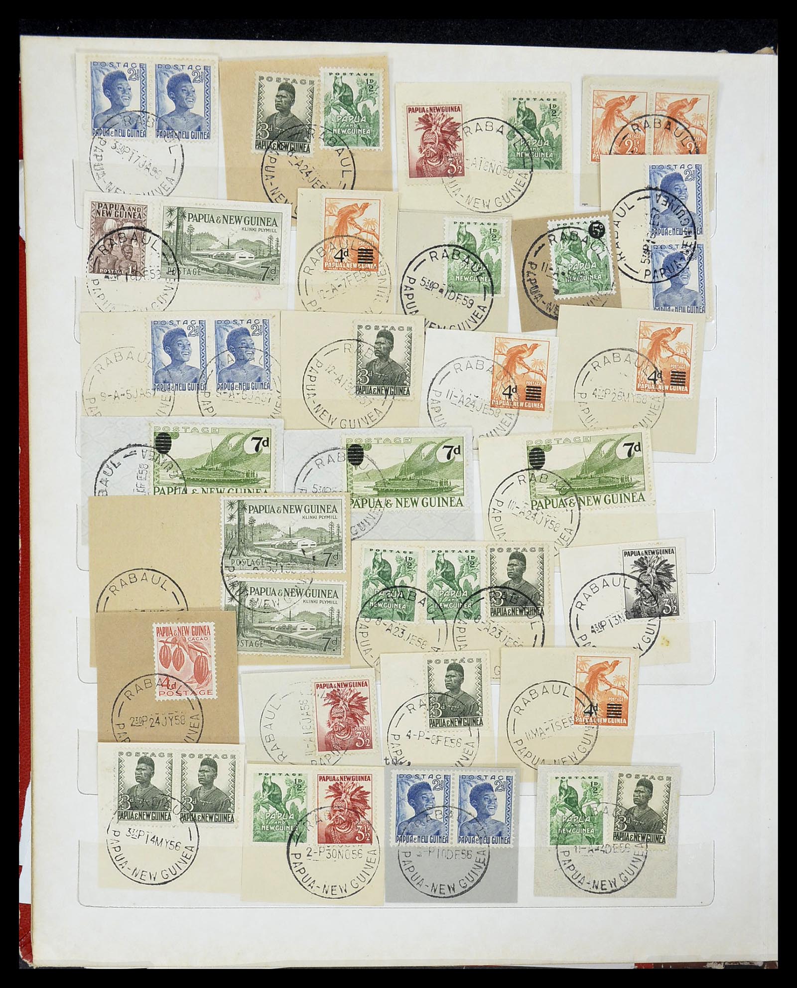 34384 024 - Postzegelverzameling 34384 Papua Nieuw Guinea stempels 1952-1980.