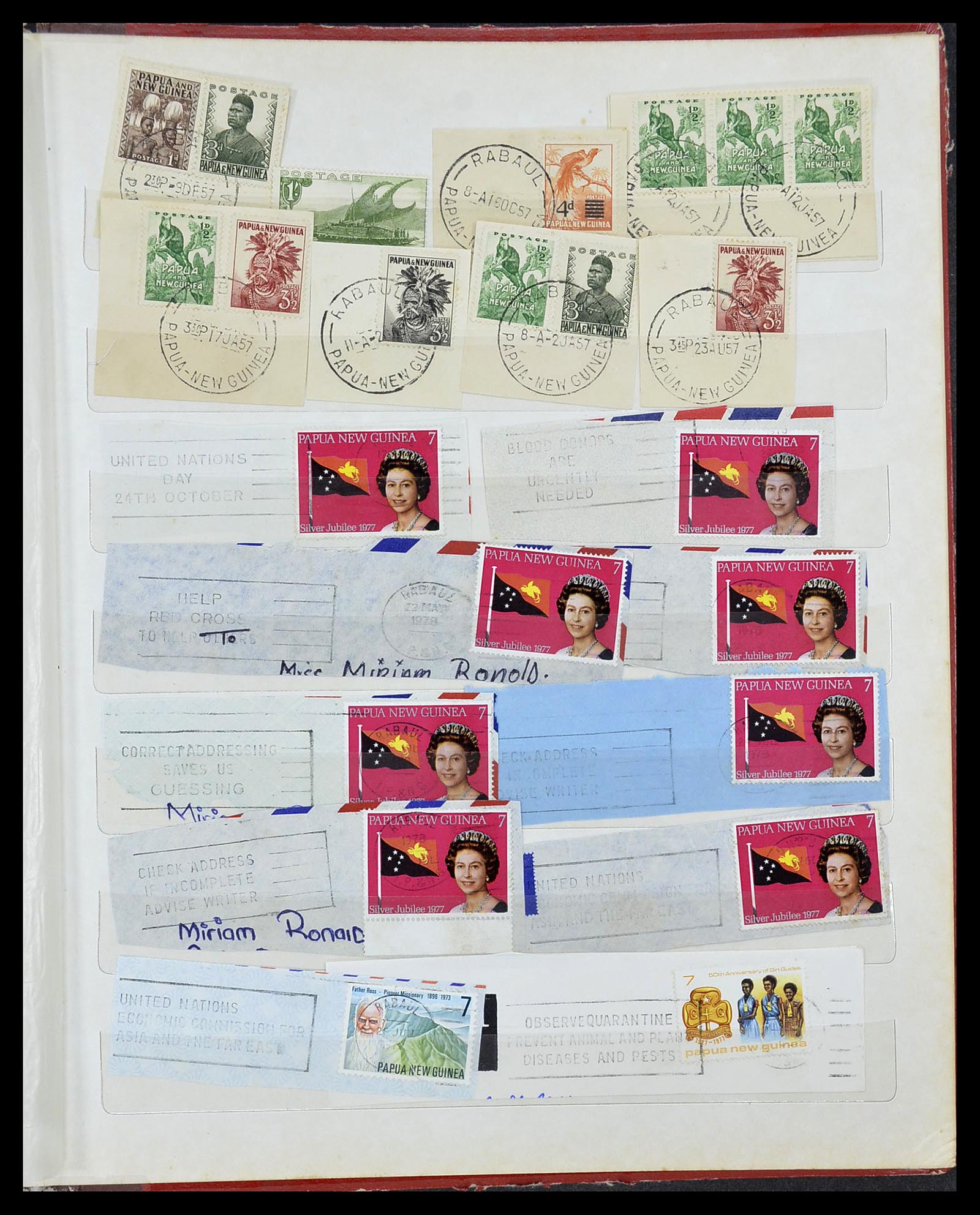 34384 025 - Postzegelverzameling 34384 Papua Nieuw Guinea stempels 1952-1980.