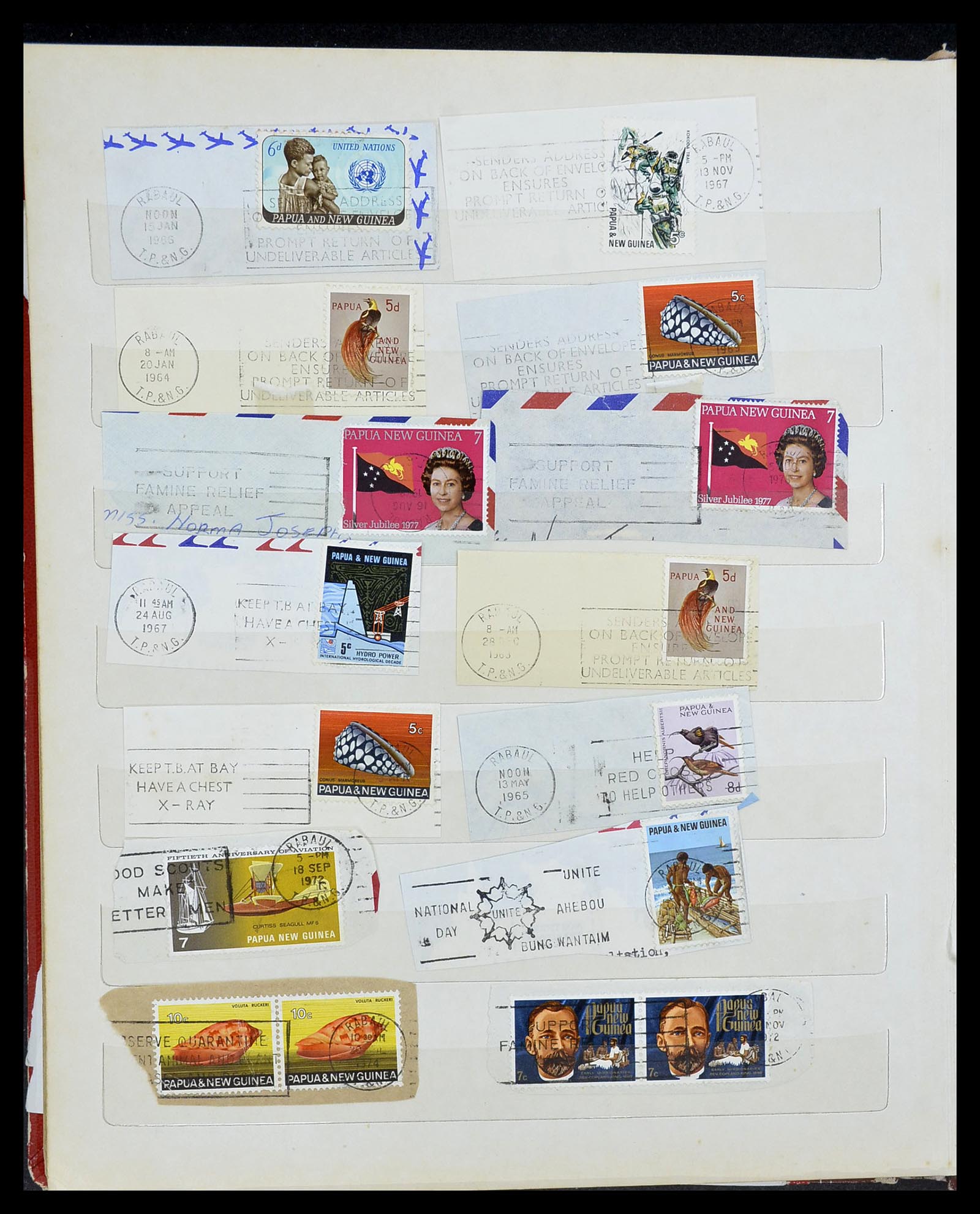 34384 026 - Postzegelverzameling 34384 Papua Nieuw Guinea stempels 1952-1980.