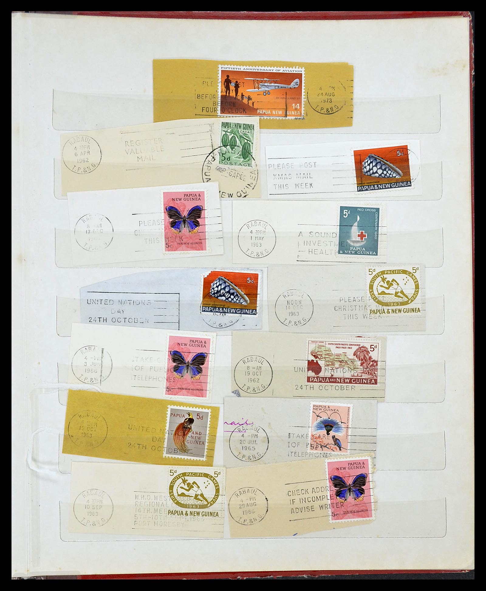 34384 027 - Postzegelverzameling 34384 Papua Nieuw Guinea stempels 1952-1980.