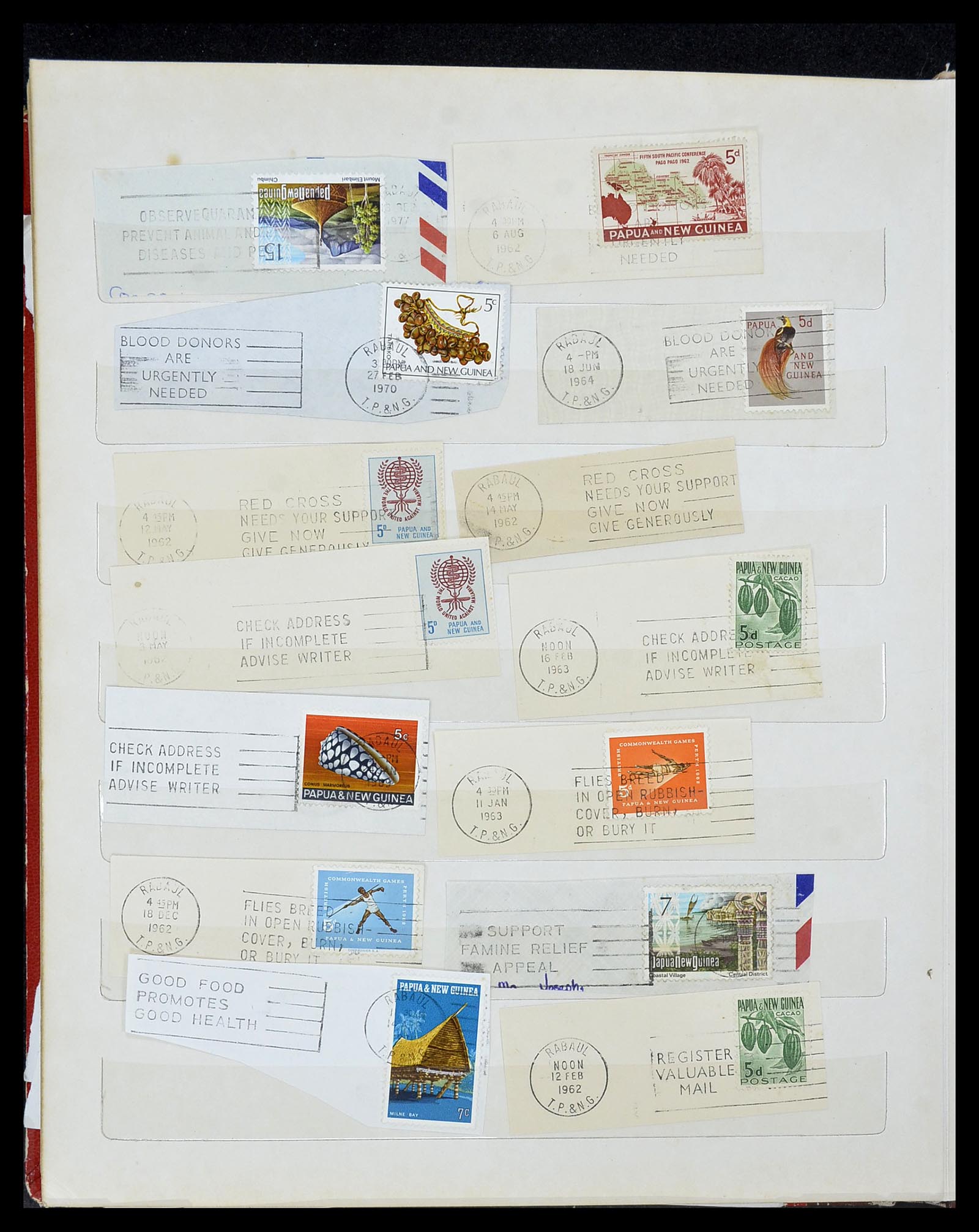 34384 028 - Stamp collection 34384 Papua New Guinea cancels 1952-1980.