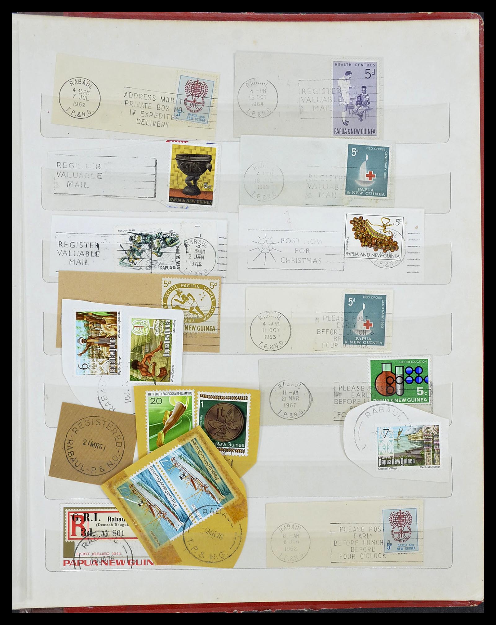 34384 029 - Postzegelverzameling 34384 Papua Nieuw Guinea stempels 1952-1980.
