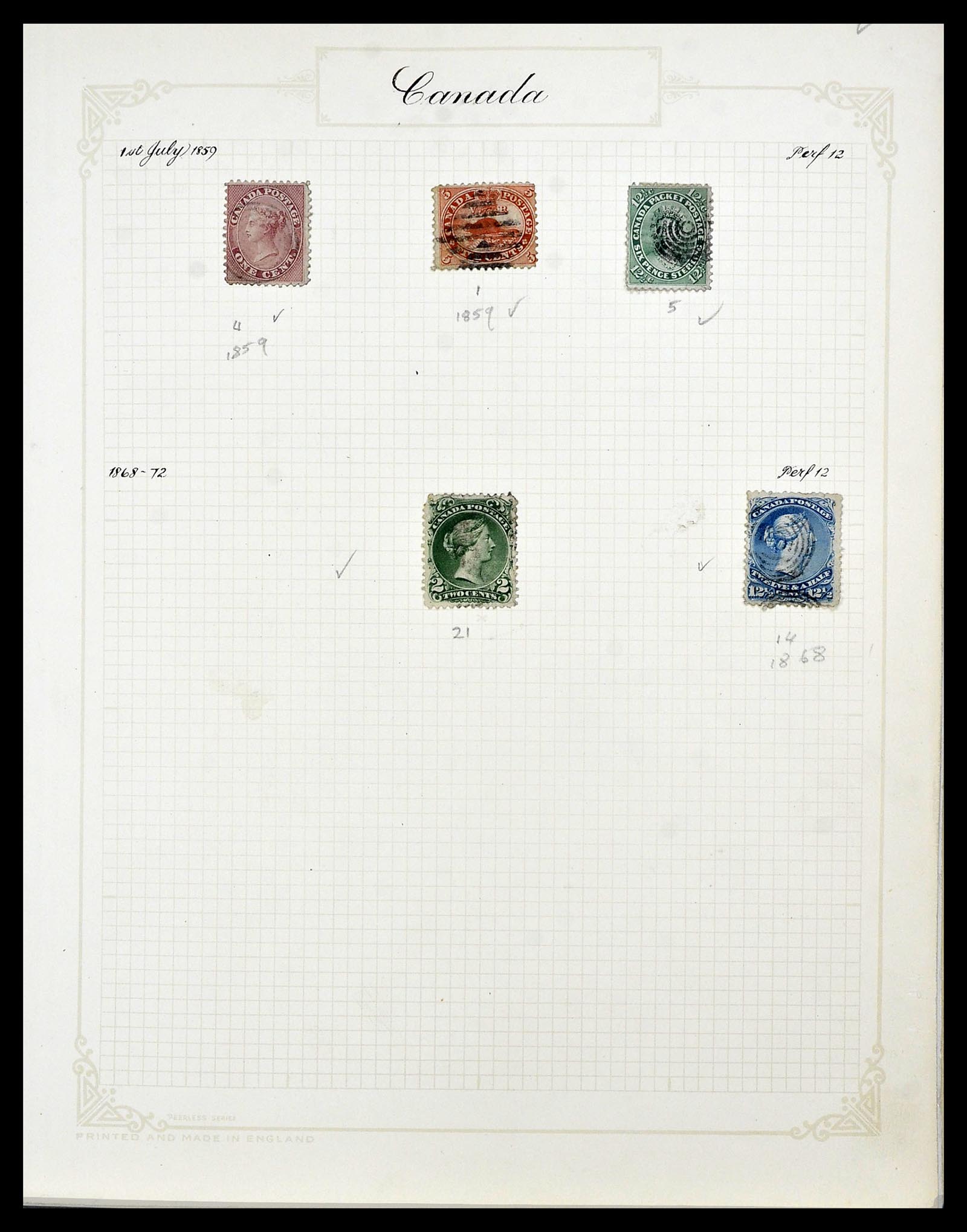 34388 001 - Postzegelverzameling 34388 Canada 1859-1980.