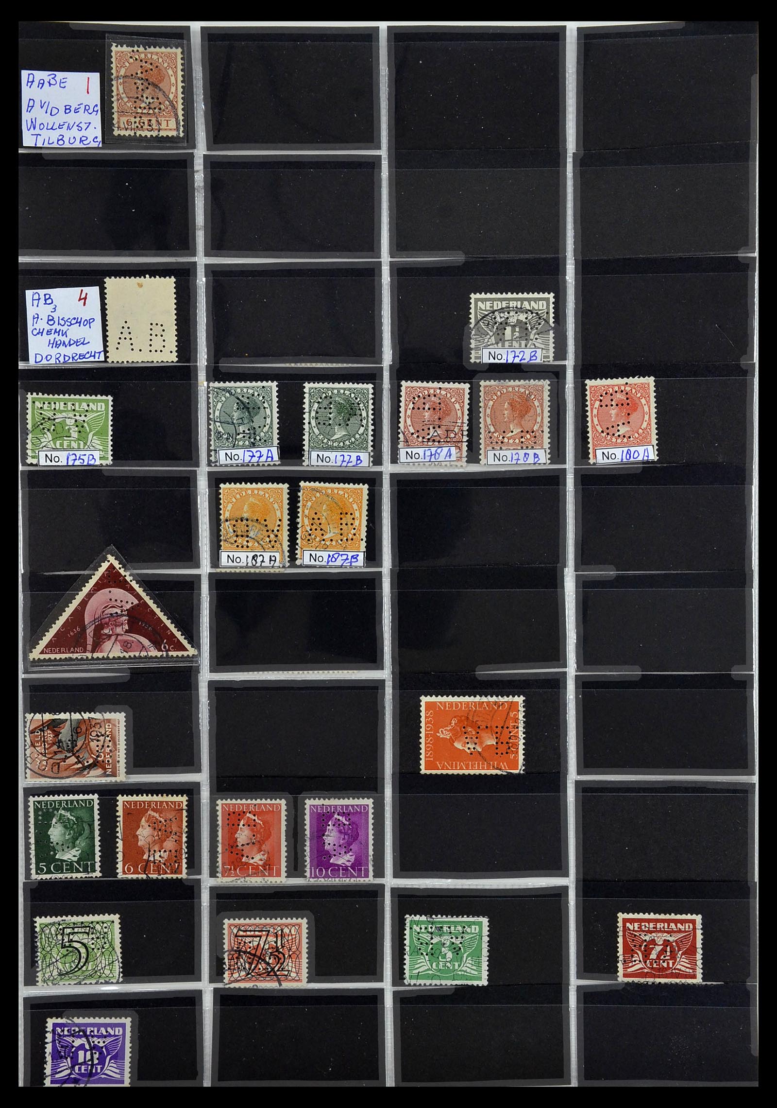 34390 001 - Postzegelverzameling 34390 Nederland firmaperforaties 1872-1965.