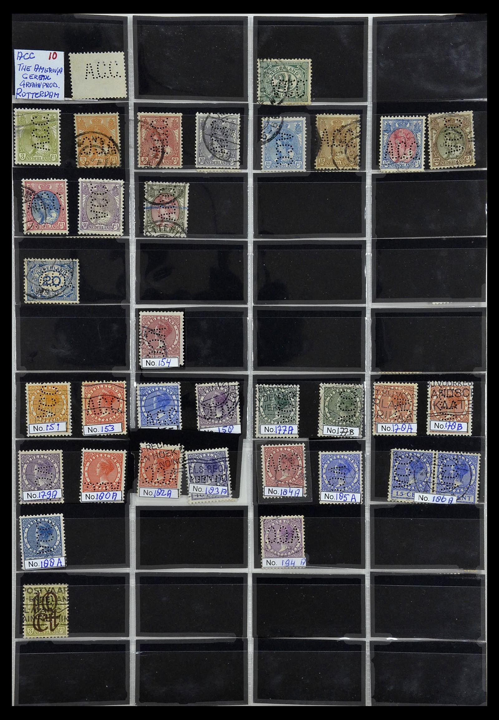 34390 005 - Stamp Collection 34390 Netherlands perfins 1872-1965.