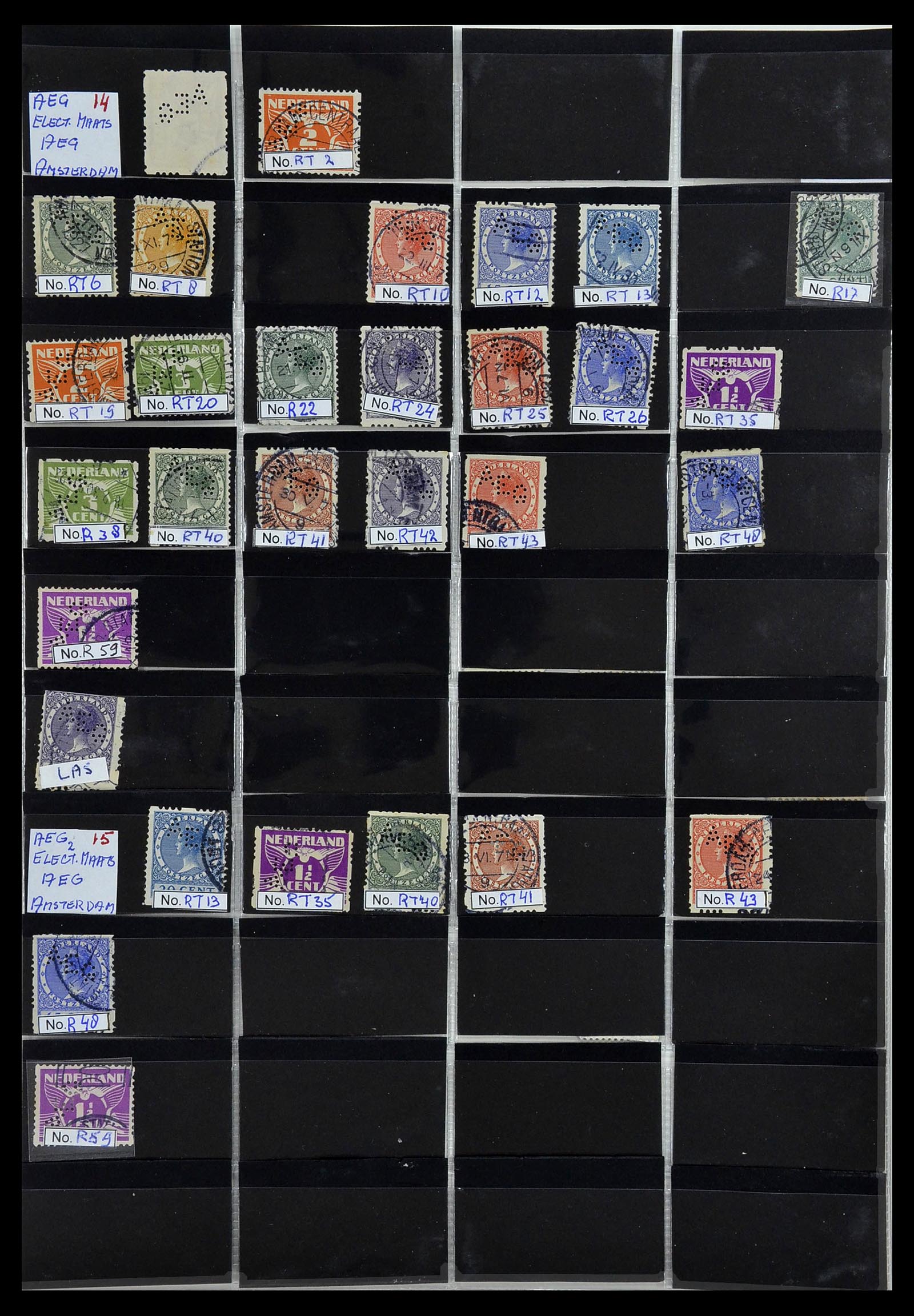 34390 007 - Stamp Collection 34390 Netherlands perfins 1872-1965.
