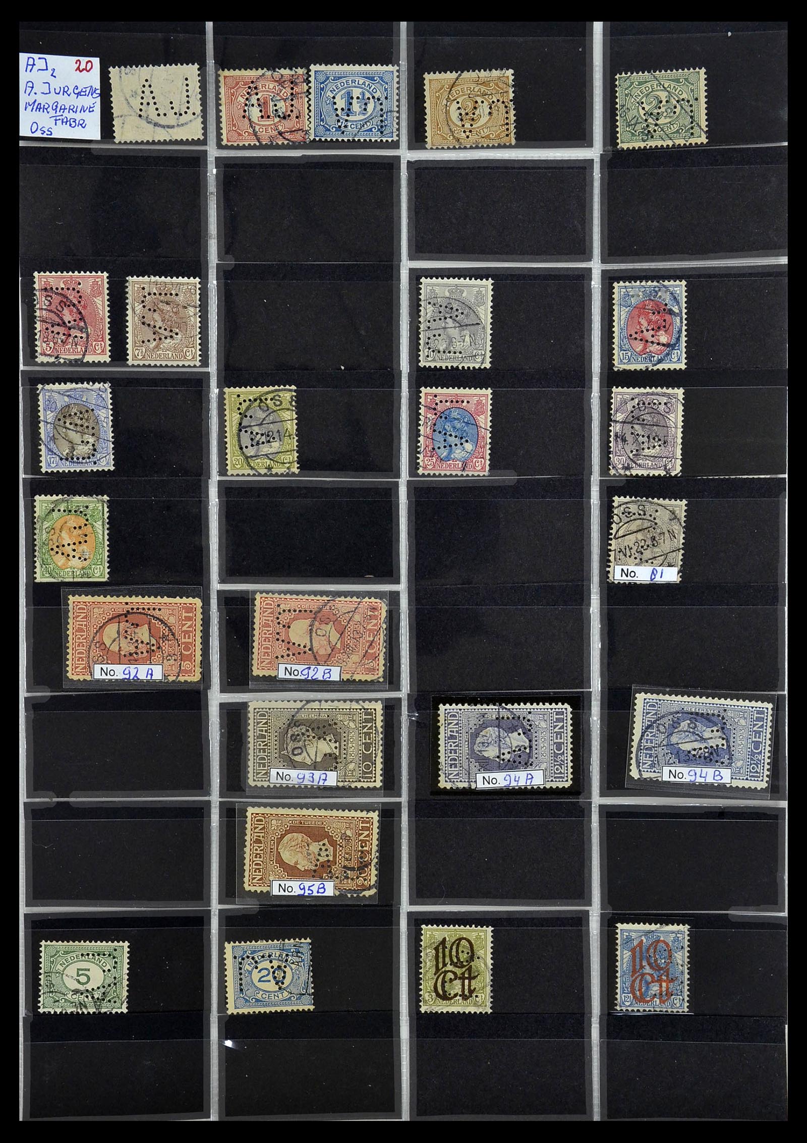 34390 010 - Postzegelverzameling 34390 Nederland firmaperforaties 1872-1965.