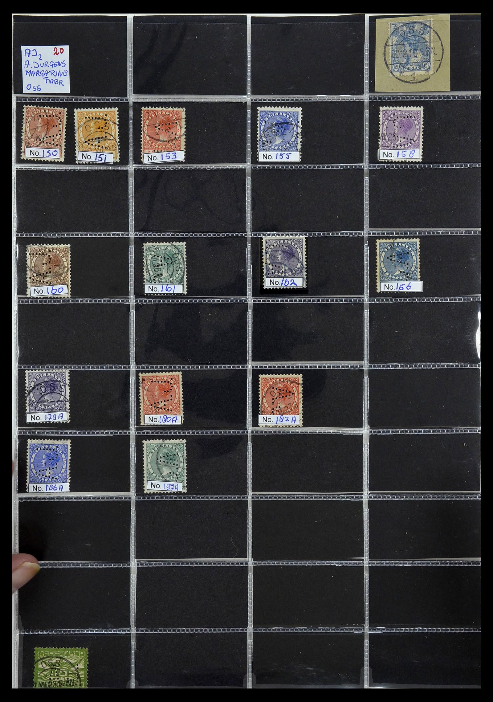 34390 011 - Stamp Collection 34390 Netherlands perfins 1872-1965.