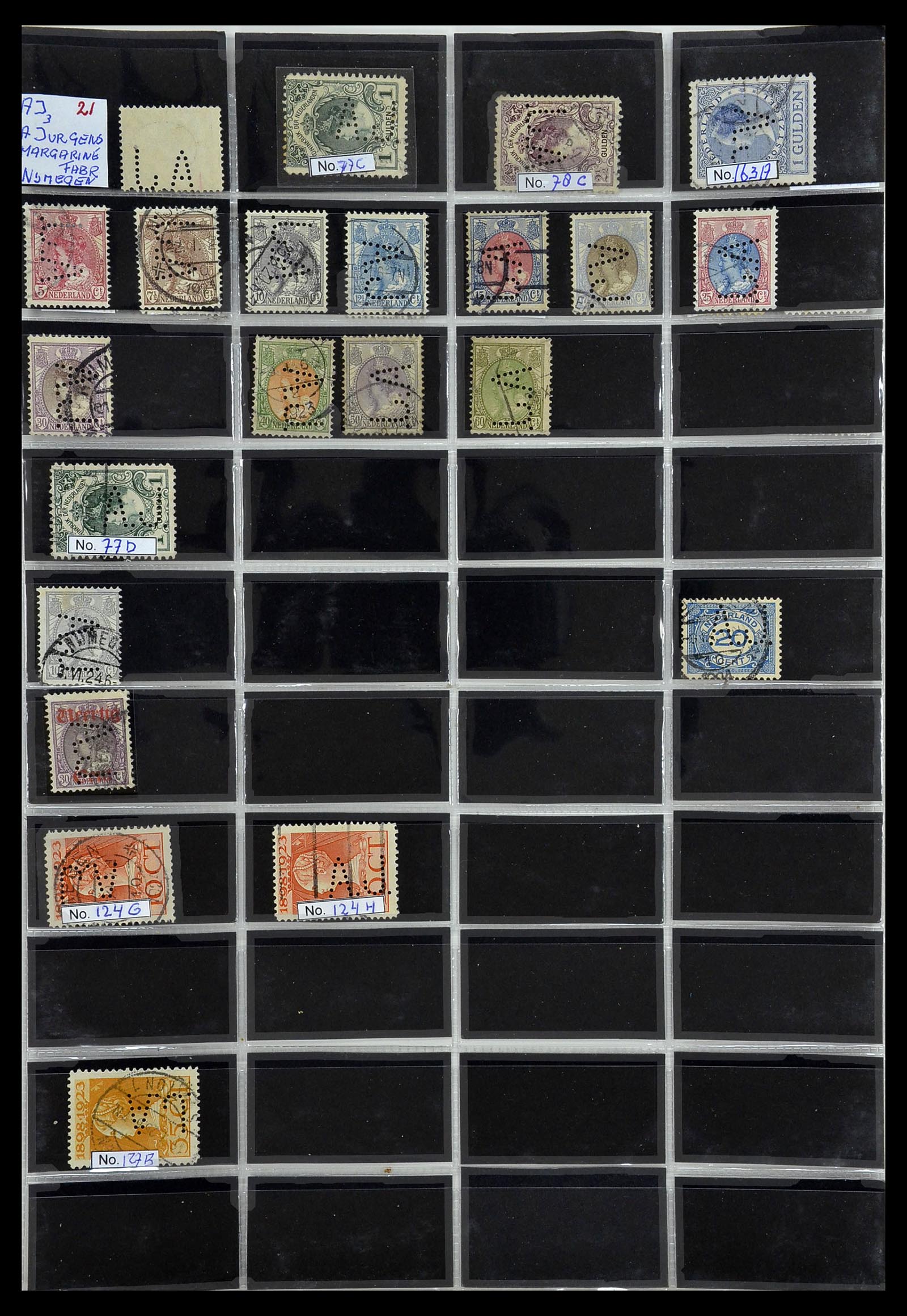 34390 012 - Stamp Collection 34390 Netherlands perfins 1872-1965.