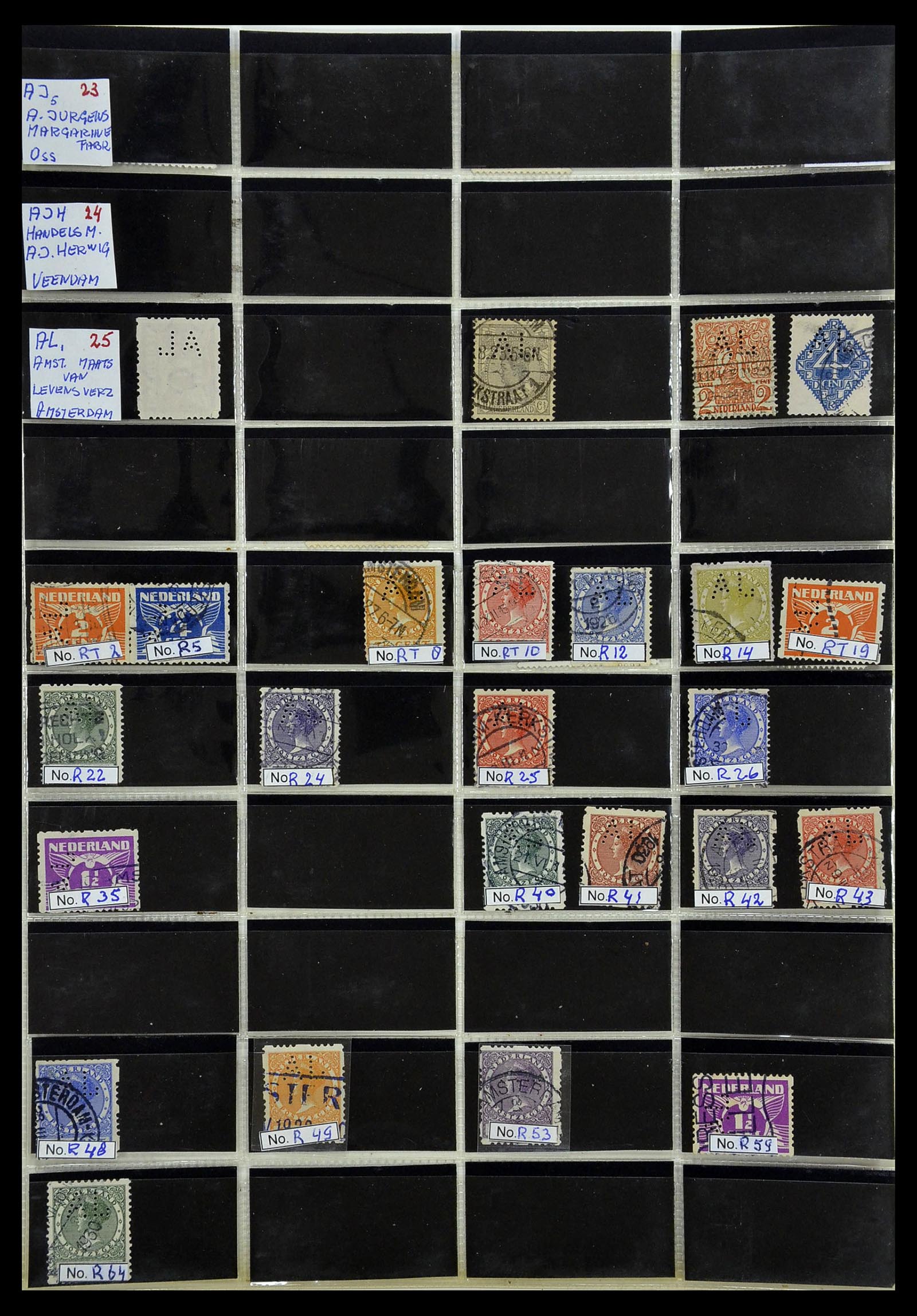 34390 016 - Postzegelverzameling 34390 Nederland firmaperforaties 1872-1965.