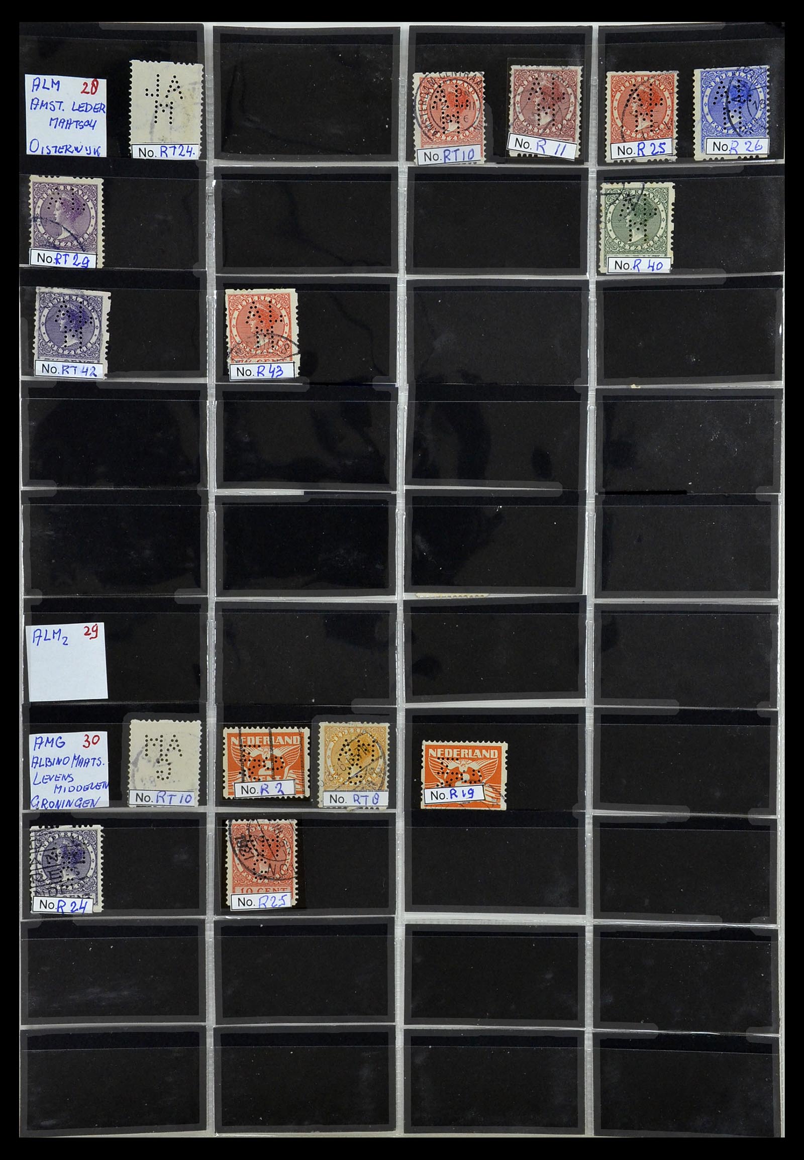 34390 018 - Postzegelverzameling 34390 Nederland firmaperforaties 1872-1965.