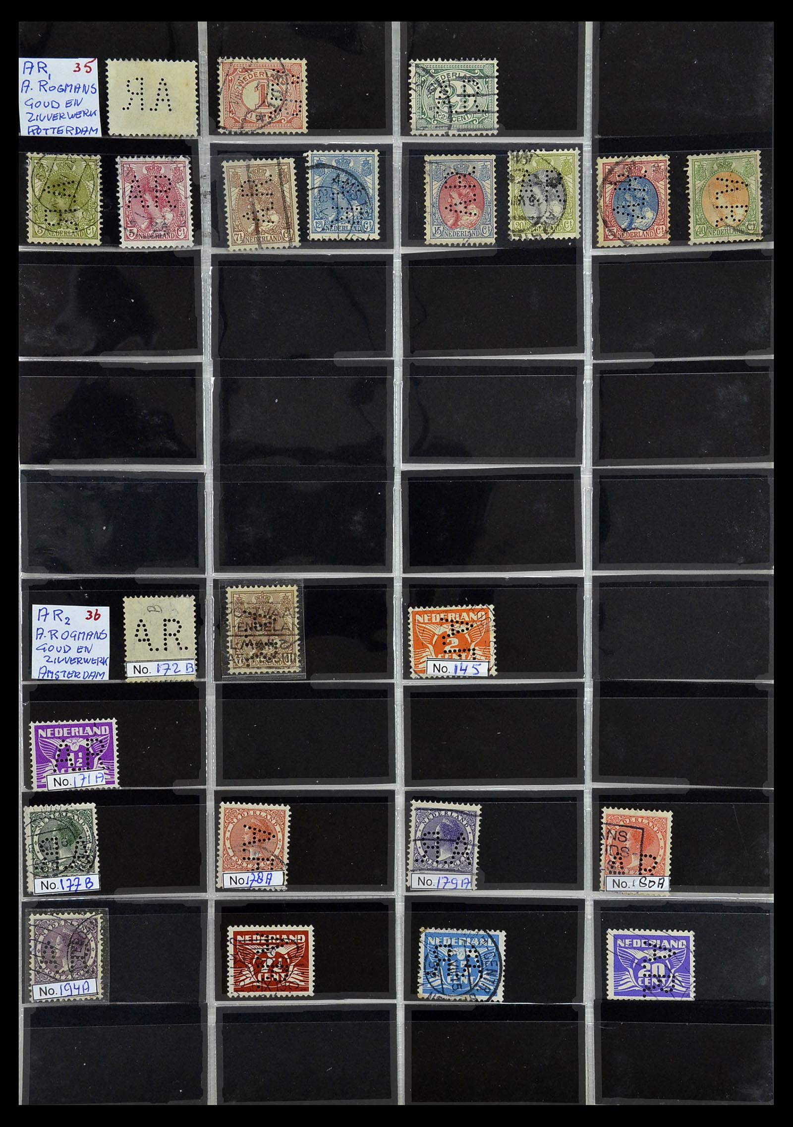 34390 020 - Postzegelverzameling 34390 Nederland firmaperforaties 1872-1965.