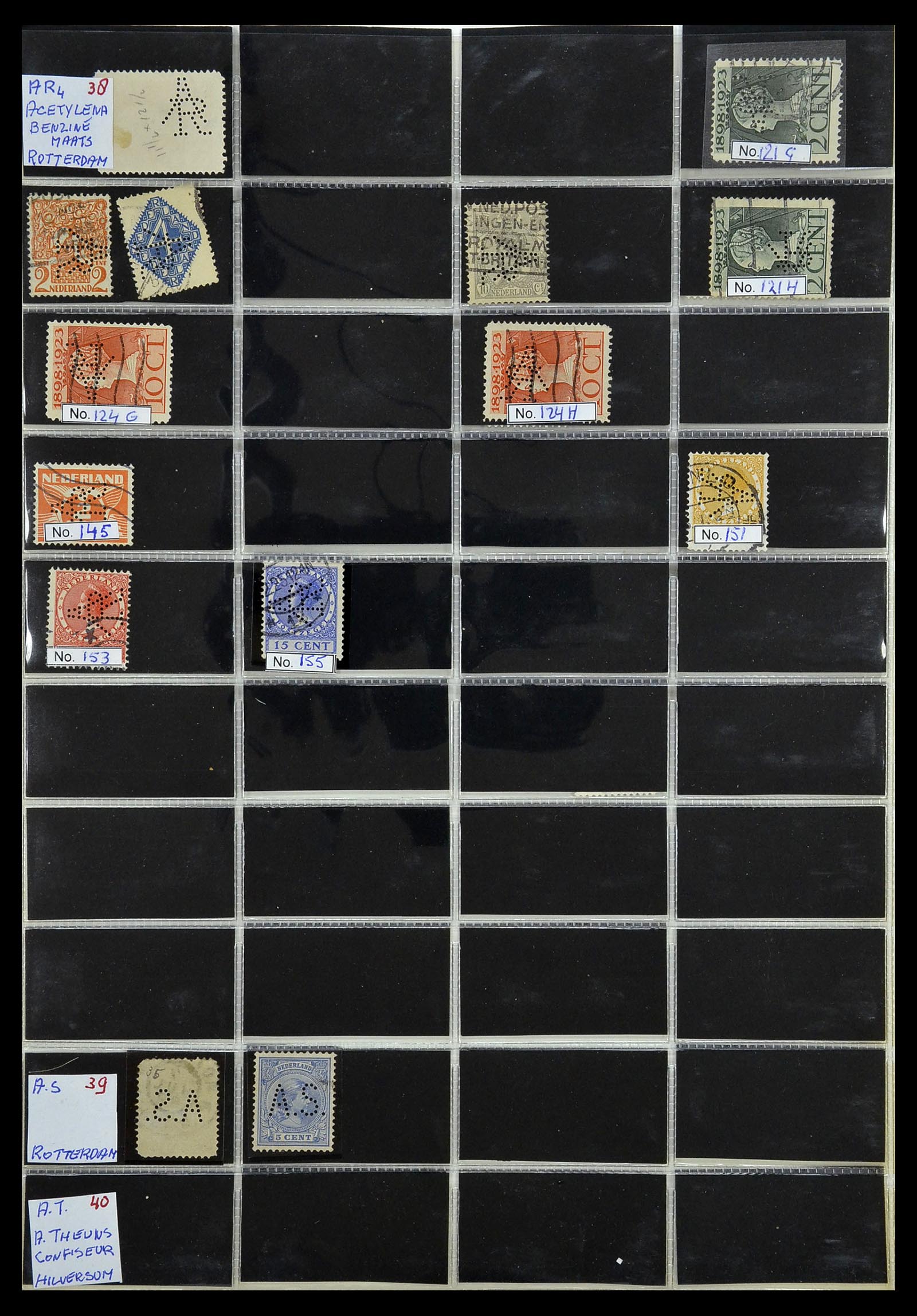 34390 022 - Stamp Collection 34390 Netherlands perfins 1872-1965.