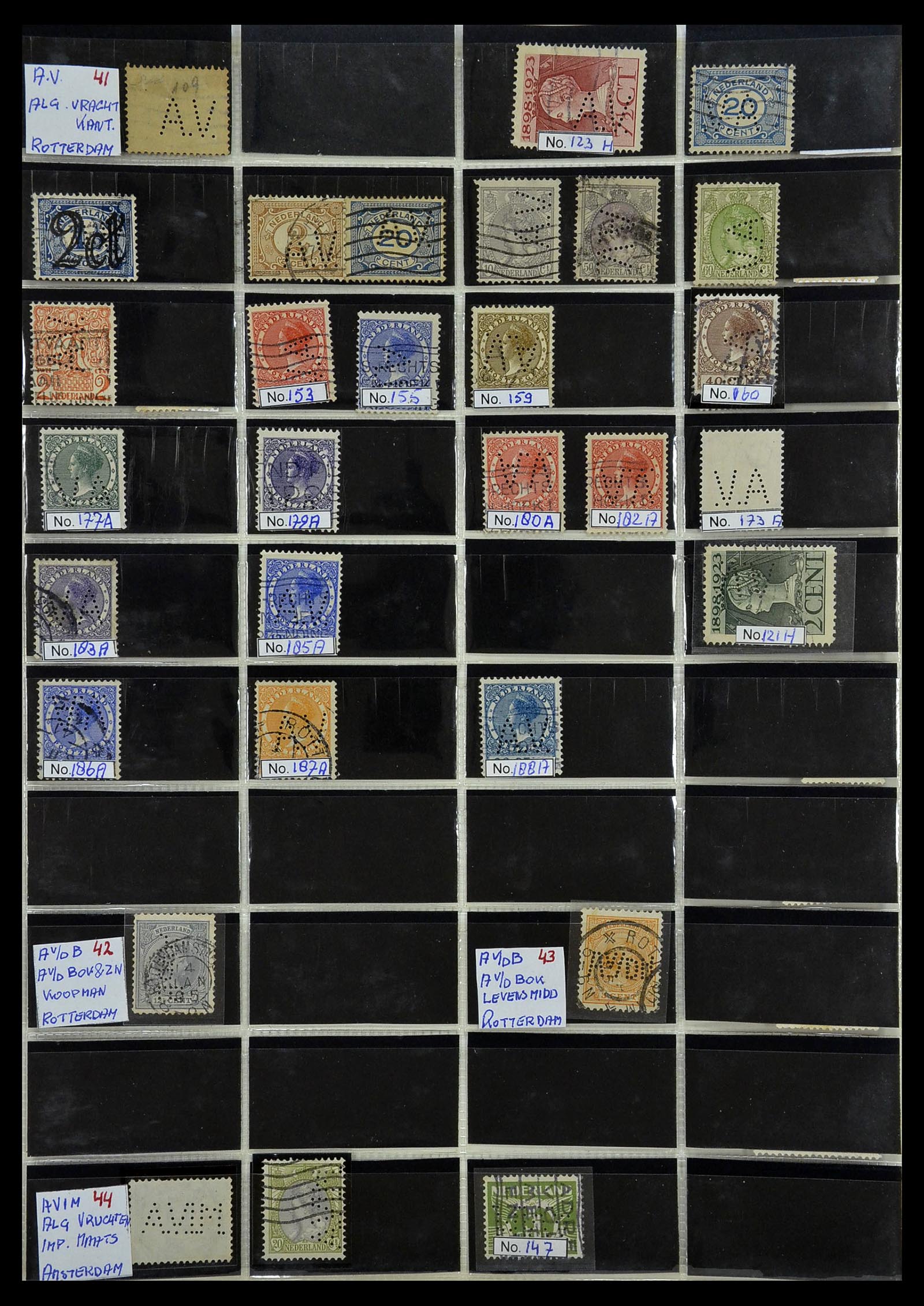 34390 023 - Stamp Collection 34390 Netherlands perfins 1872-1965.