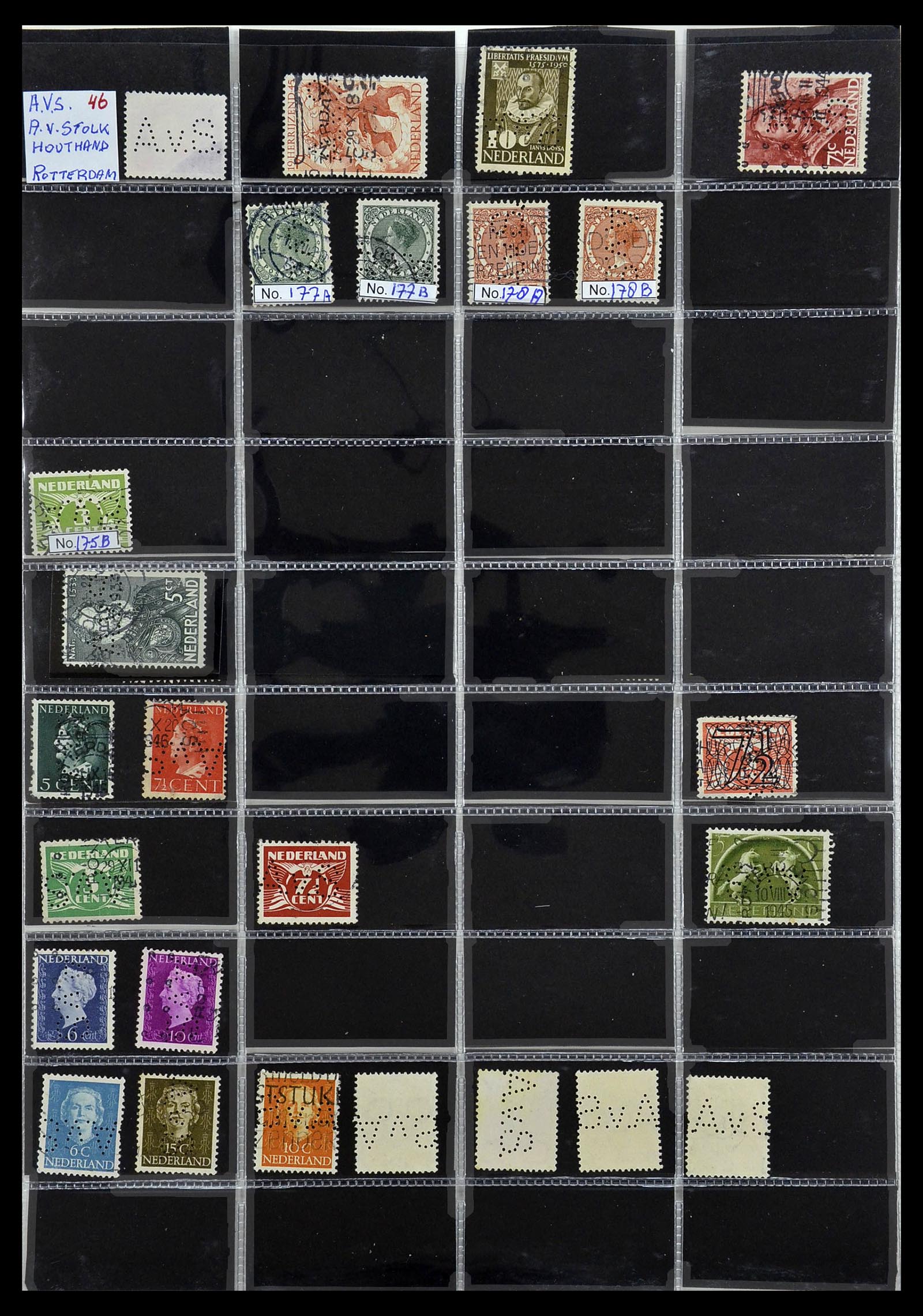 34390 026 - Stamp Collection 34390 Netherlands perfins 1872-1965.