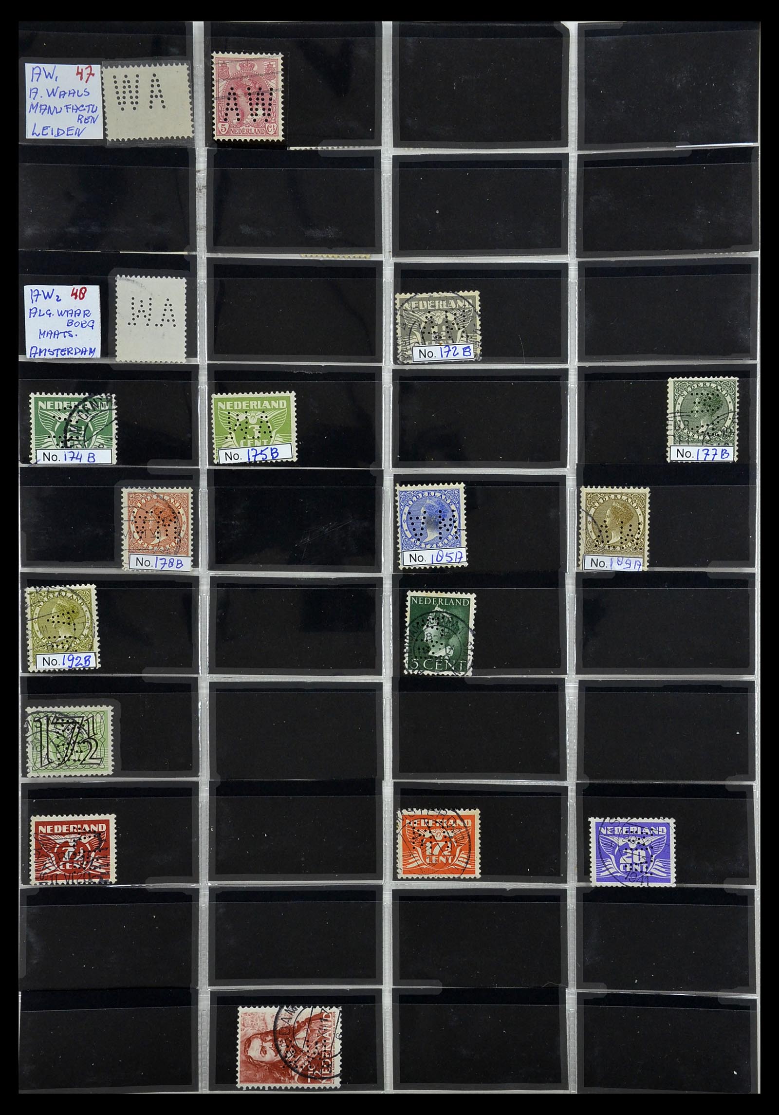 34390 027 - Postzegelverzameling 34390 Nederland firmaperforaties 1872-1965.