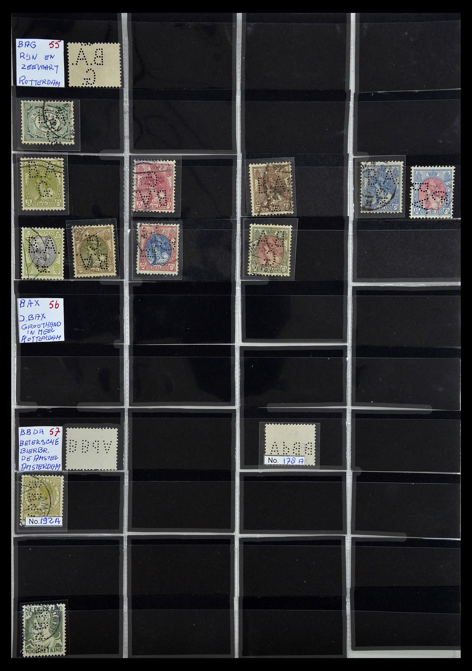 34390 035 - Postzegelverzameling 34390 Nederland firmaperforaties 1872-1965.