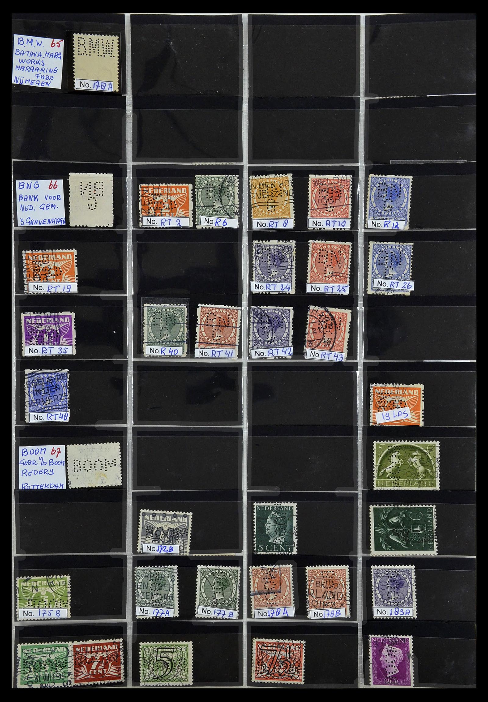 34390 038 - Postzegelverzameling 34390 Nederland firmaperforaties 1872-1965.