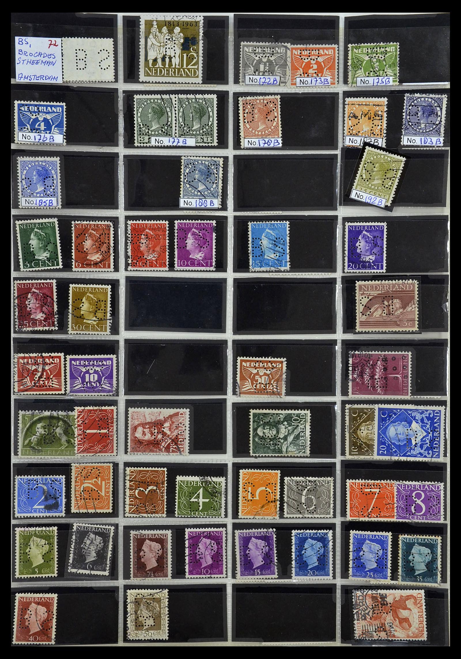 34390 040 - Stamp Collection 34390 Netherlands perfins 1872-1965.