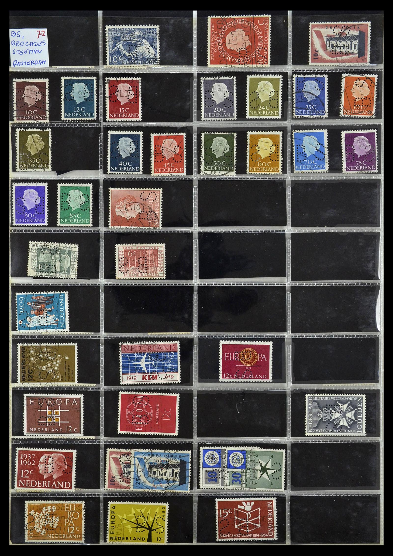 34390 041 - Stamp Collection 34390 Netherlands perfins 1872-1965.