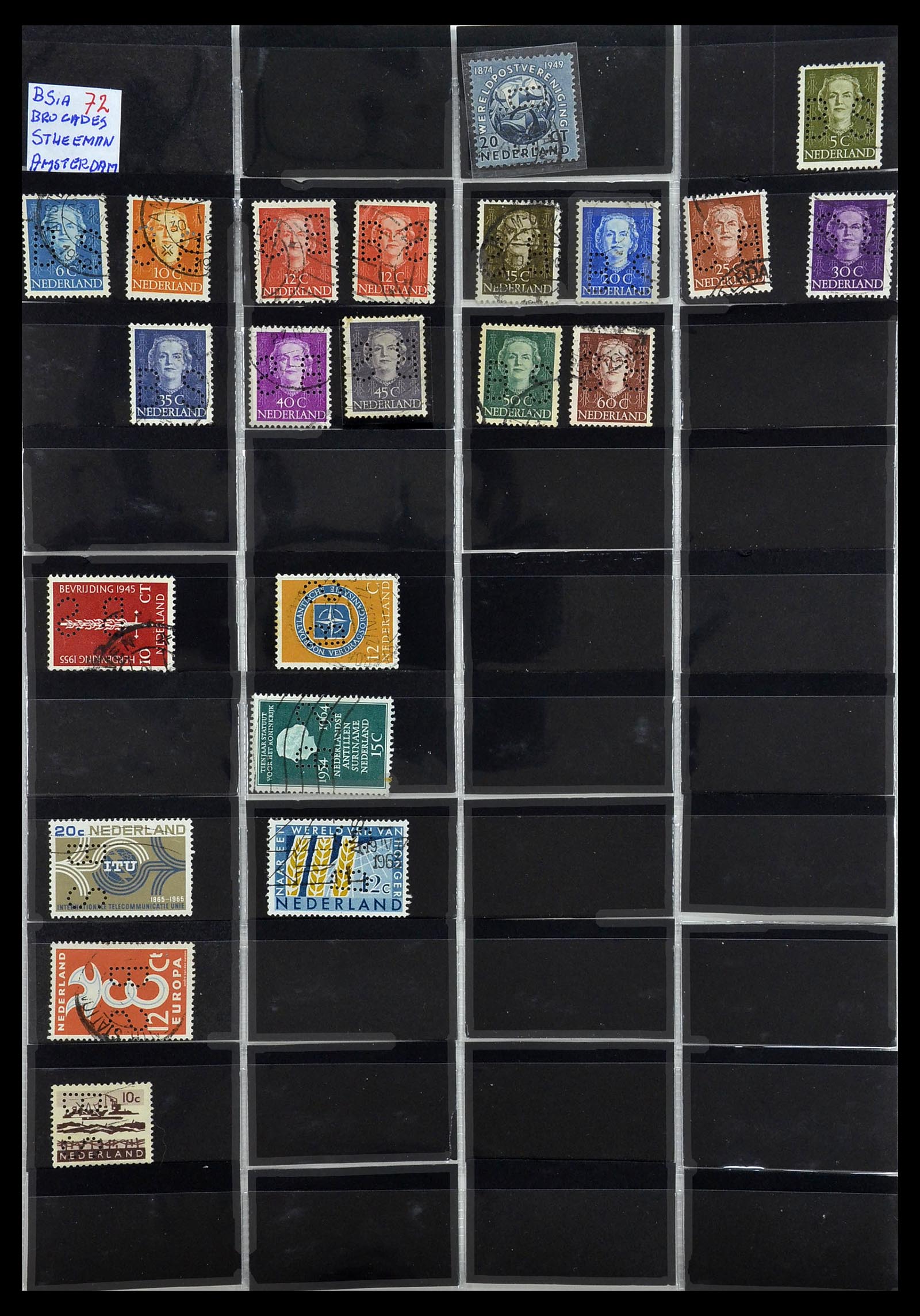 34390 042 - Postzegelverzameling 34390 Nederland firmaperforaties 1872-1965.