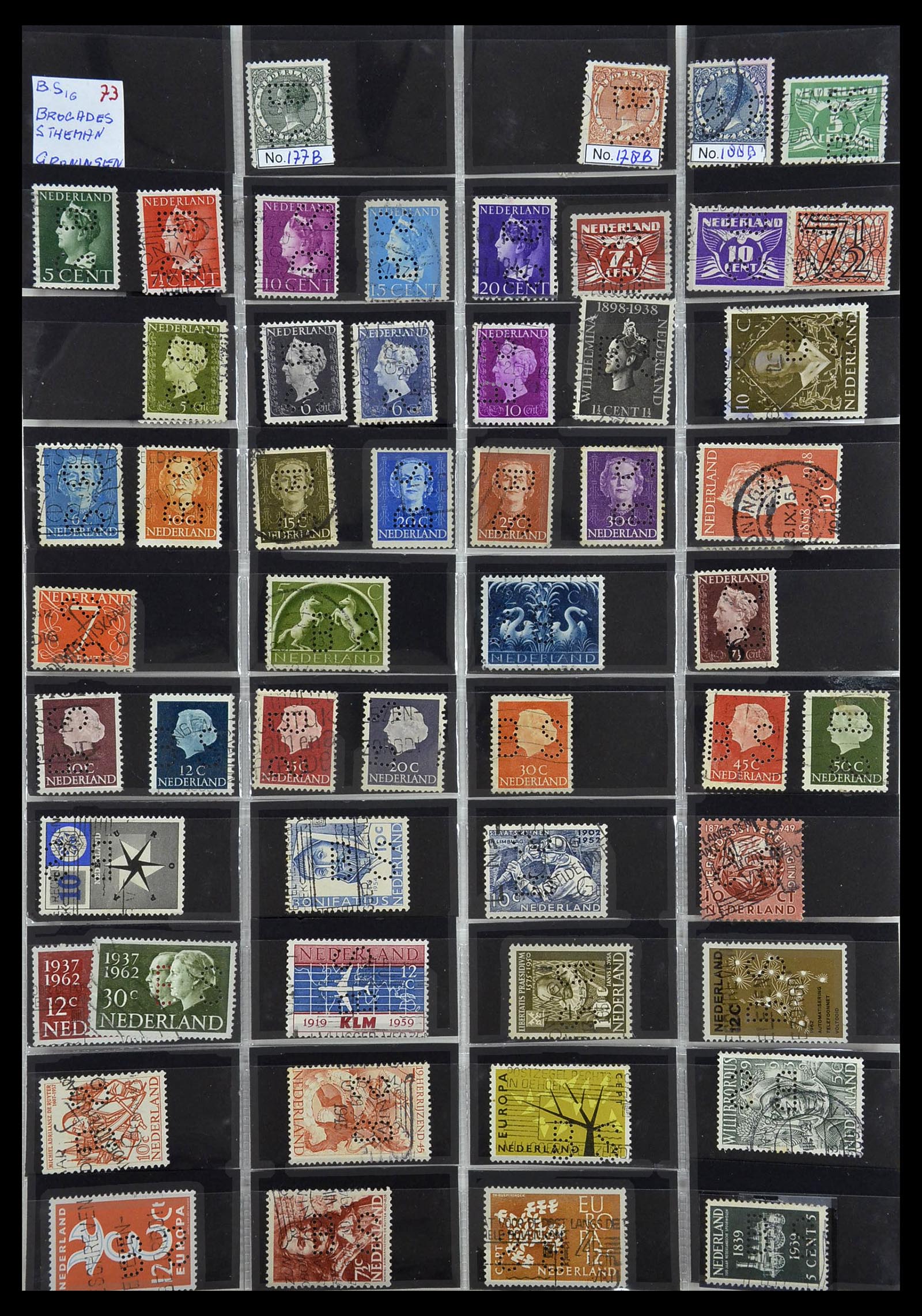 34390 043 - Stamp Collection 34390 Netherlands perfins 1872-1965.