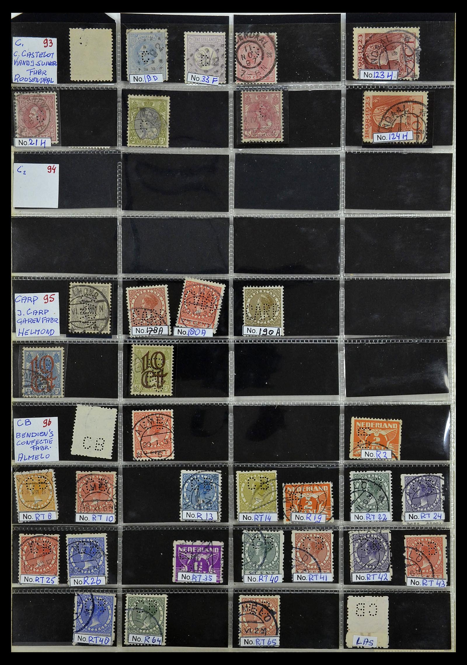 34390 050 - Postzegelverzameling 34390 Nederland firmaperforaties 1872-1965.