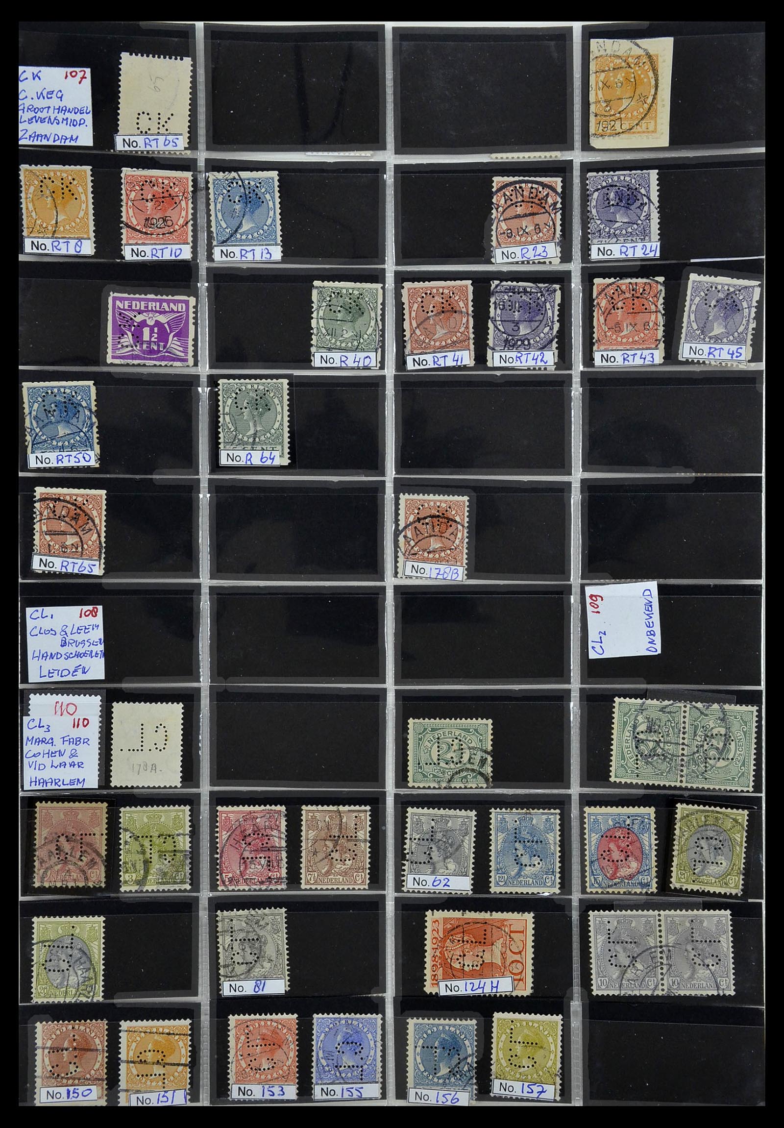 34390 055 - Stamp Collection 34390 Netherlands perfins 1872-1965.
