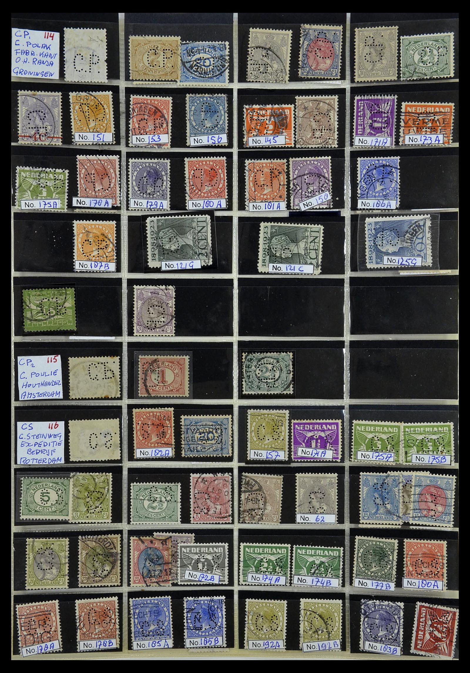 34390 057 - Postzegelverzameling 34390 Nederland firmaperforaties 1872-1965.