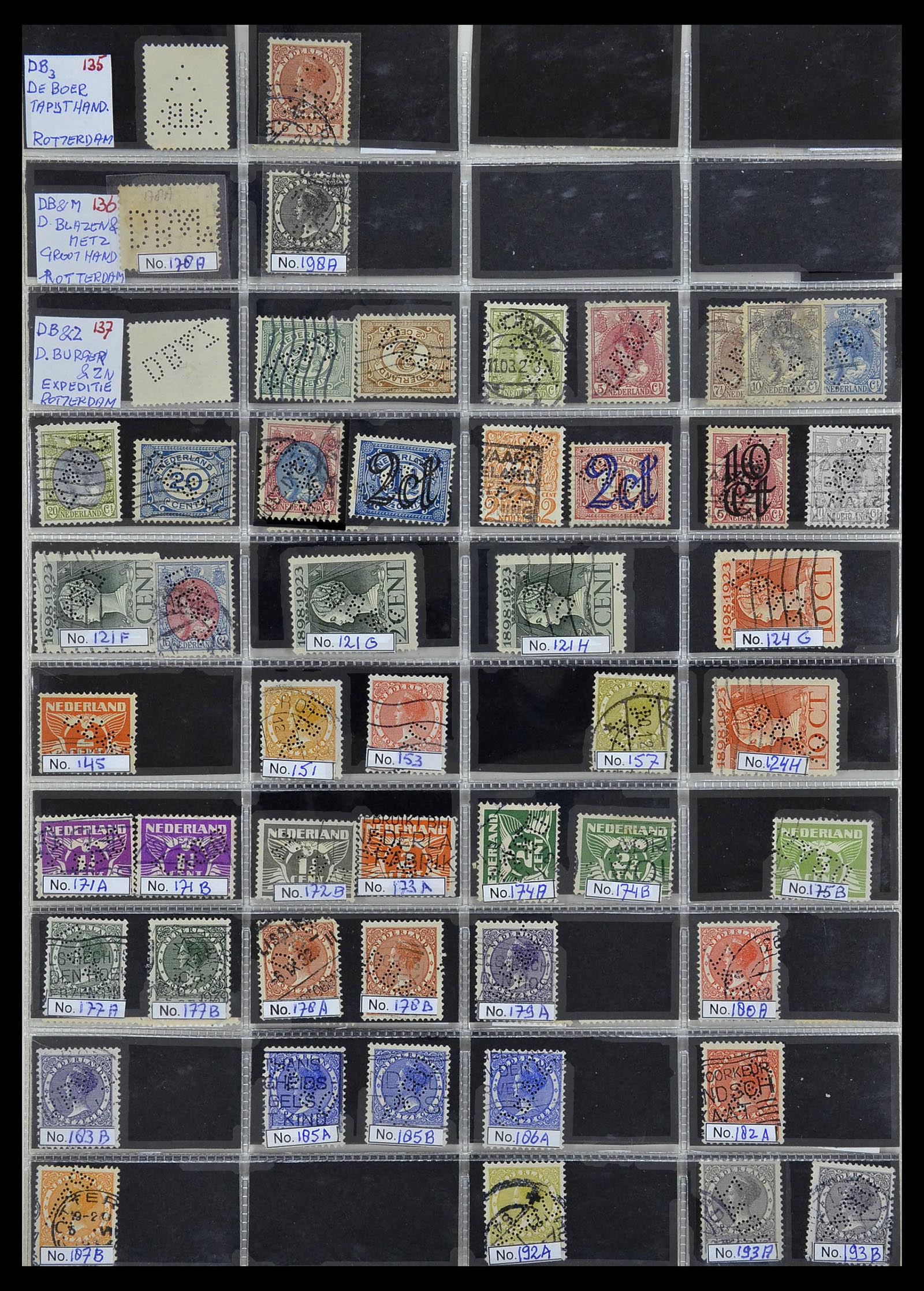 34390 066 - Stamp Collection 34390 Netherlands perfins 1872-1965.