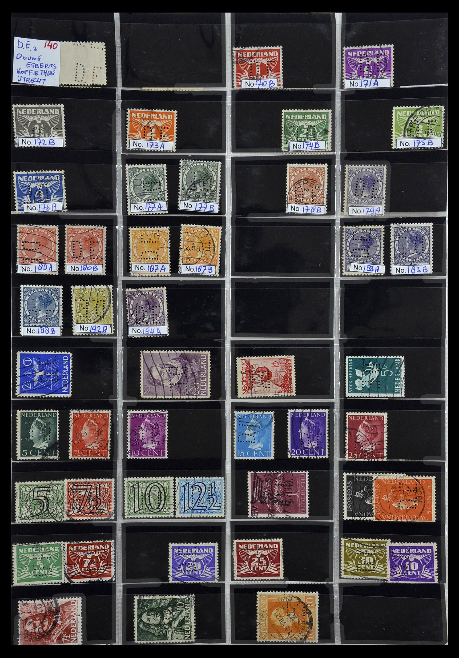 34390 069 - Stamp Collection 34390 Netherlands perfins 1872-1965.