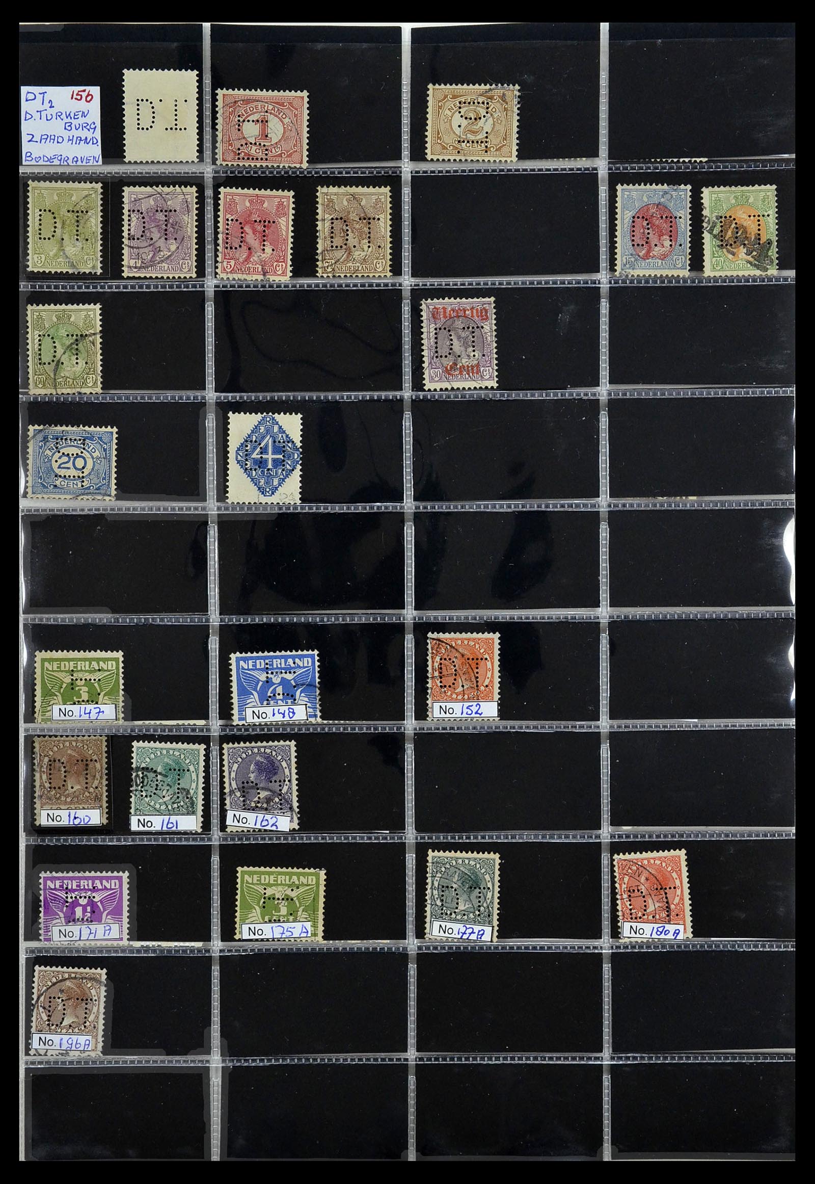 34390 079 - Stamp Collection 34390 Netherlands perfins 1872-1965.