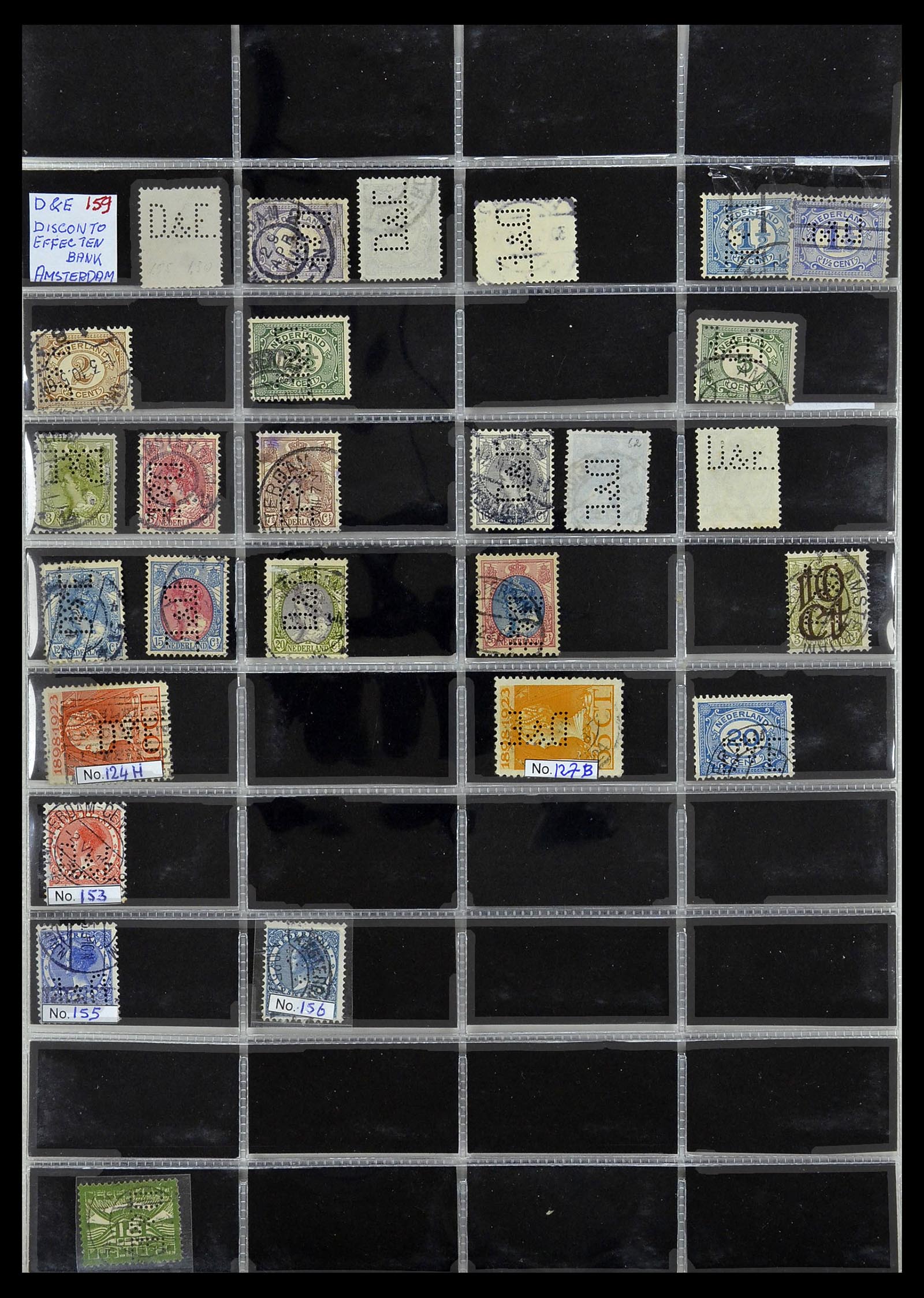 34390 081 - Stamp Collection 34390 Netherlands perfins 1872-1965.