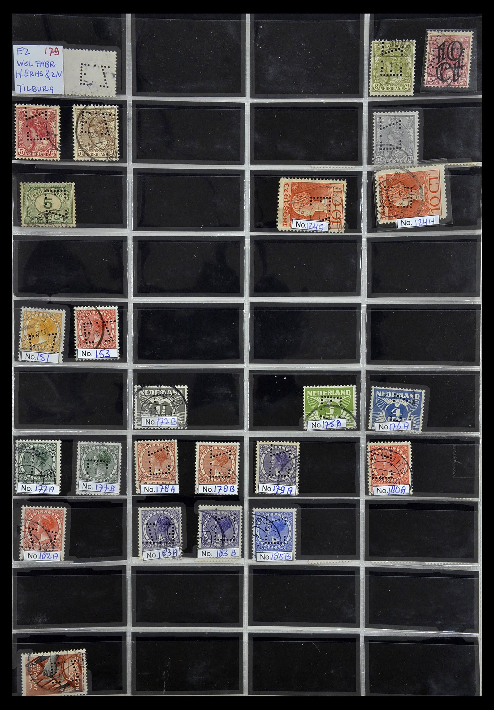 34390 090 - Stamp Collection 34390 Netherlands perfins 1872-1965.