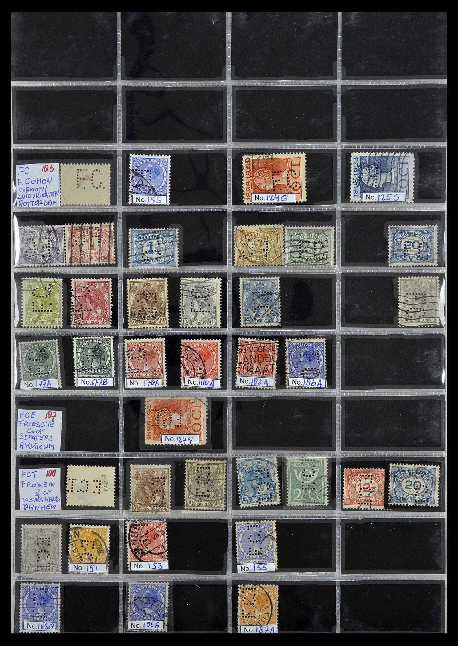 34390 097 - Stamp Collection 34390 Netherlands perfins 1872-1965.