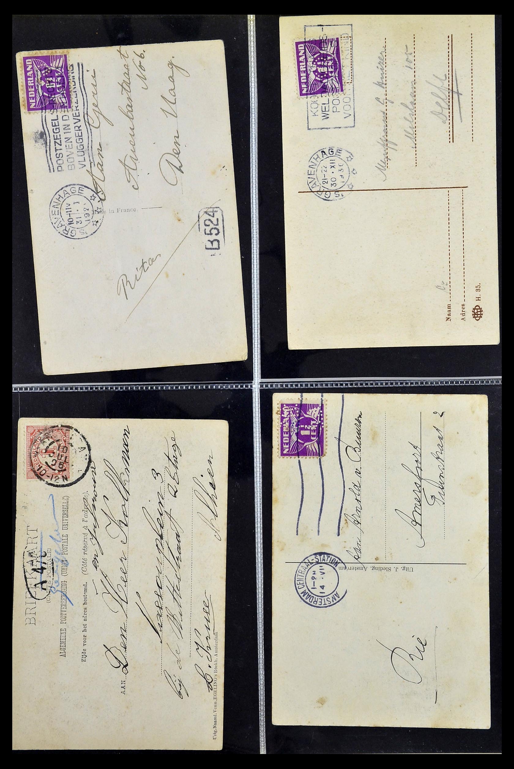 34390 606 - Postzegelverzameling 34390 Nederland firmaperforaties 1872-1965.