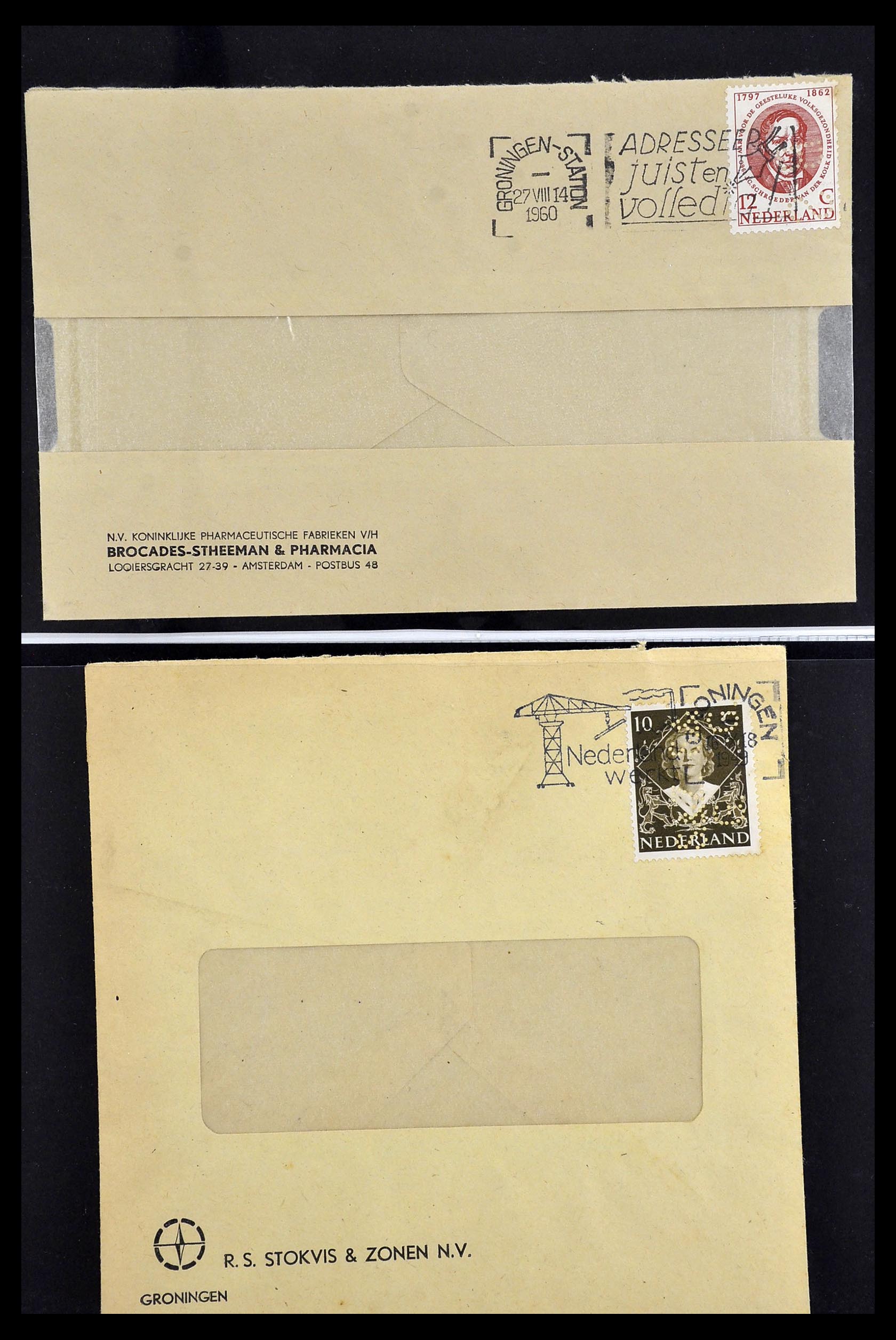 34390 633 - Postzegelverzameling 34390 Nederland firmaperforaties 1872-1965.