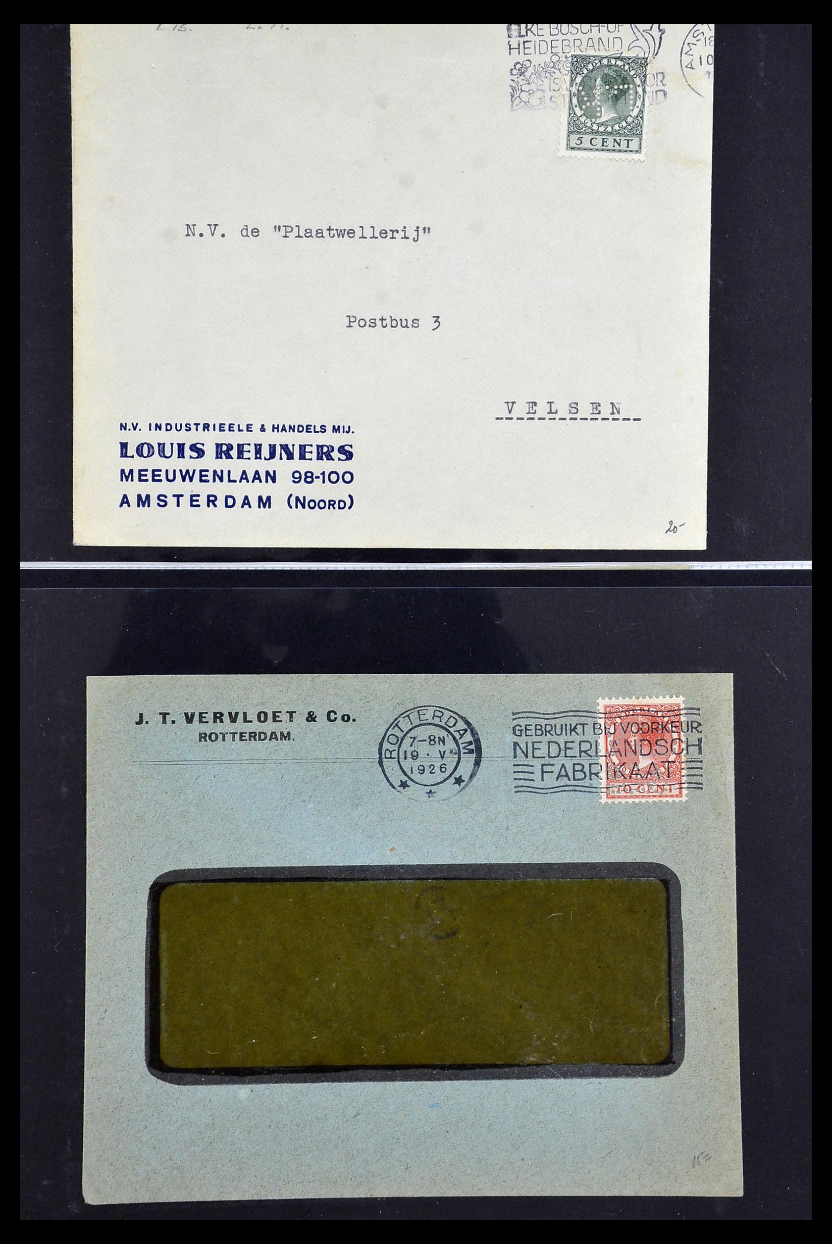 34390 635 - Stamp Collection 34390 Netherlands perfins 1872-1965.